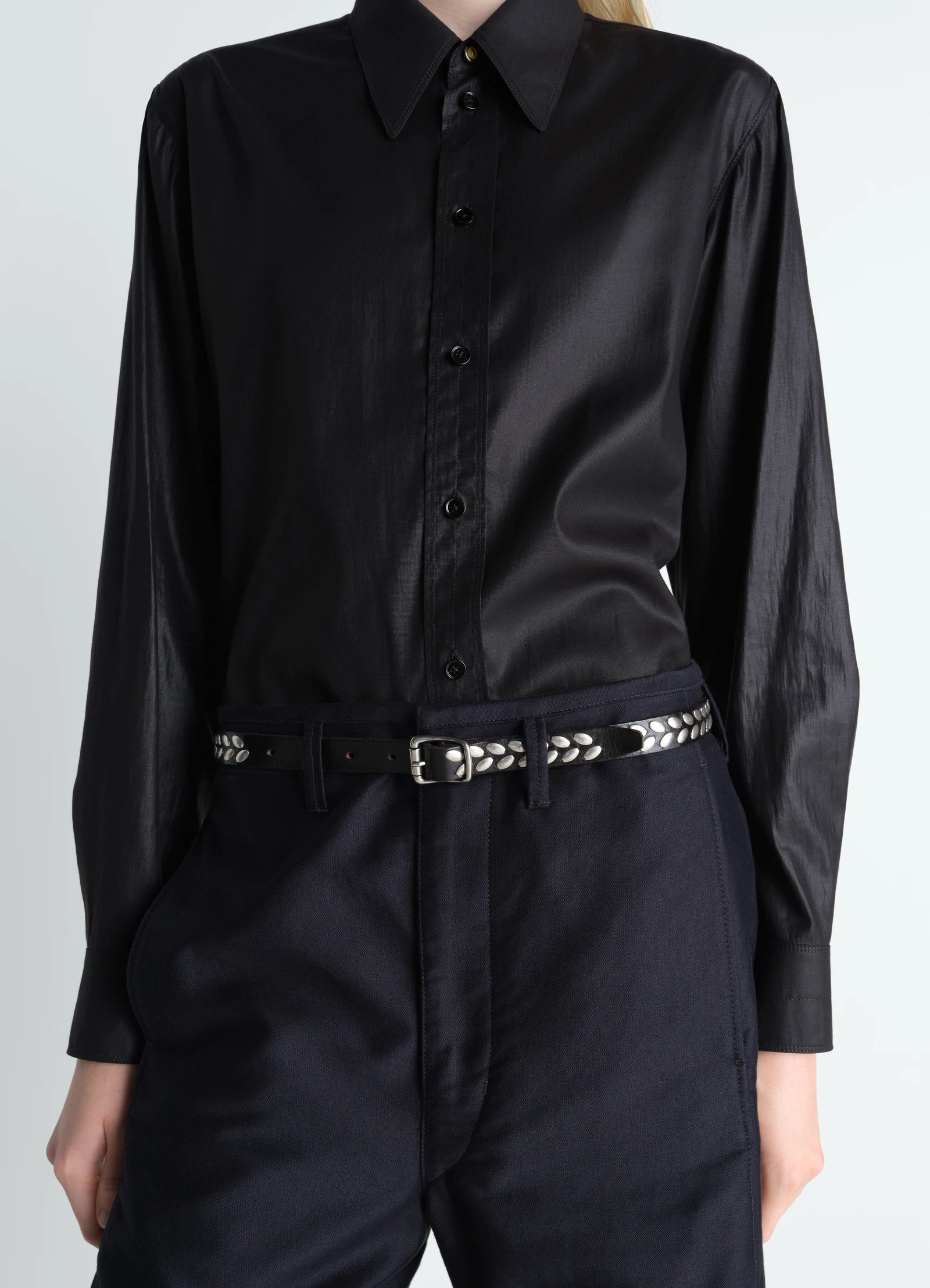 Almond Stud Belt 20MM Dark Brown_1