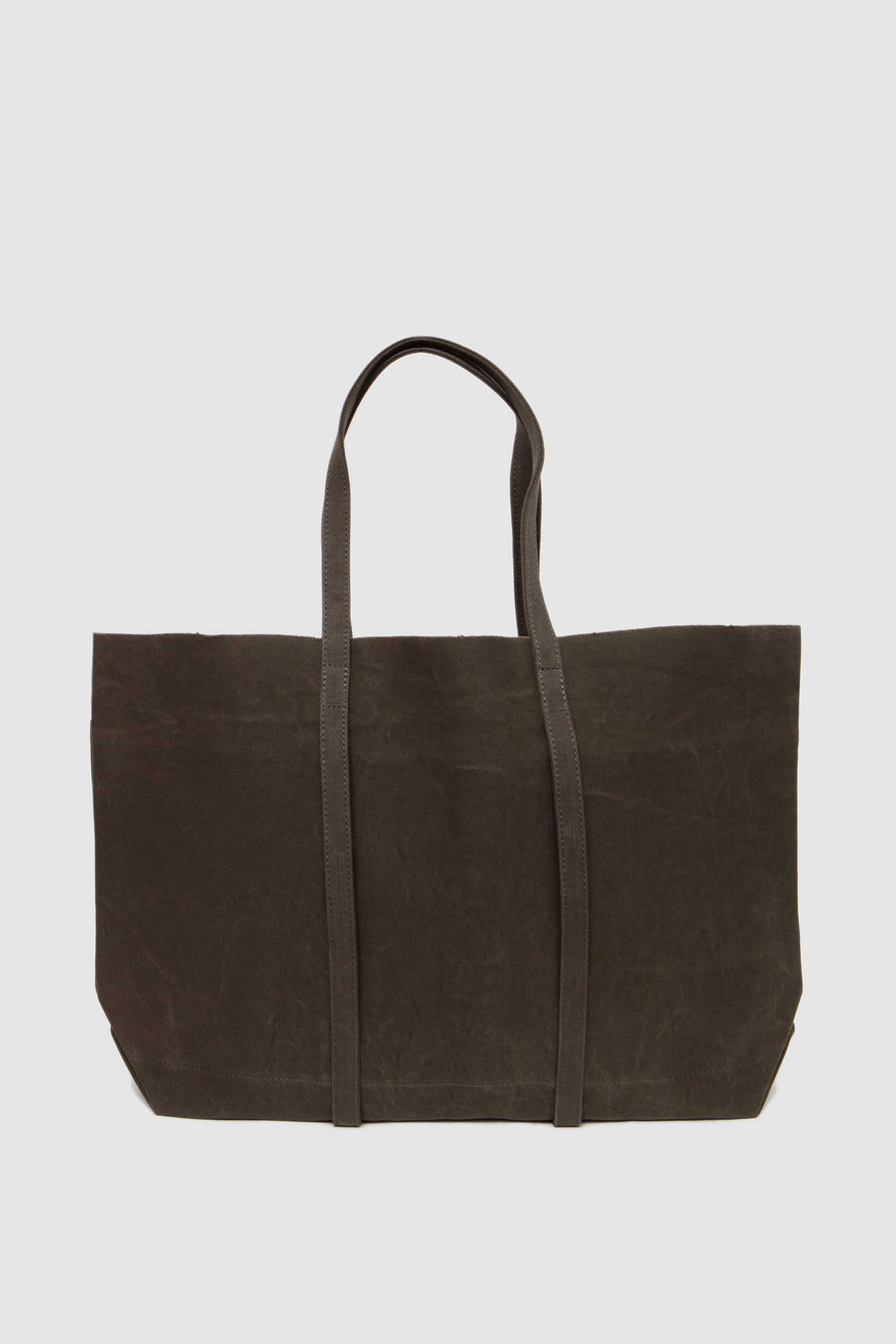 Washed Canvas 6 Pockets Tote (L) Olive_4