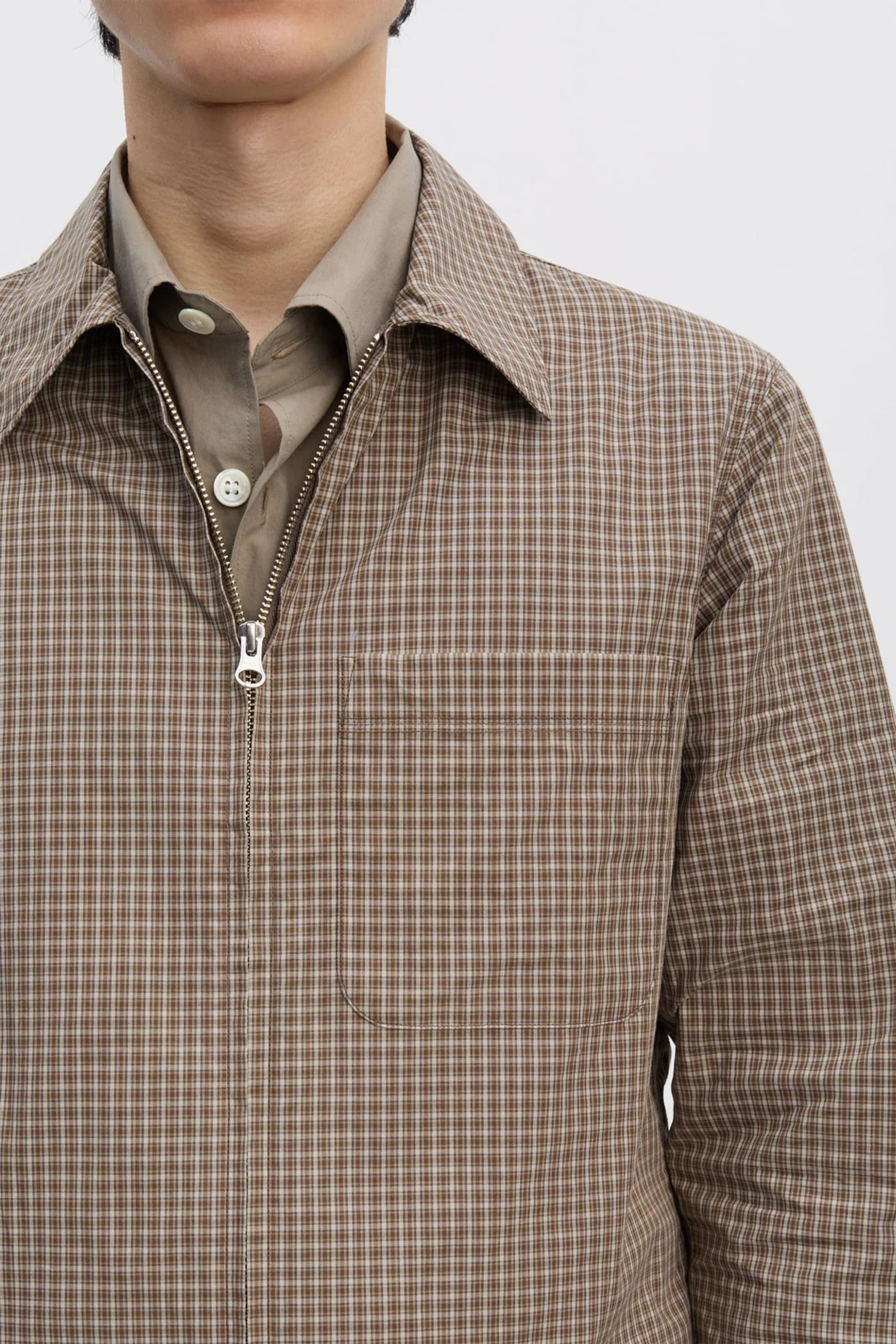 Another Zip Shirt 1.0 JPN Khaki Brown Check_5