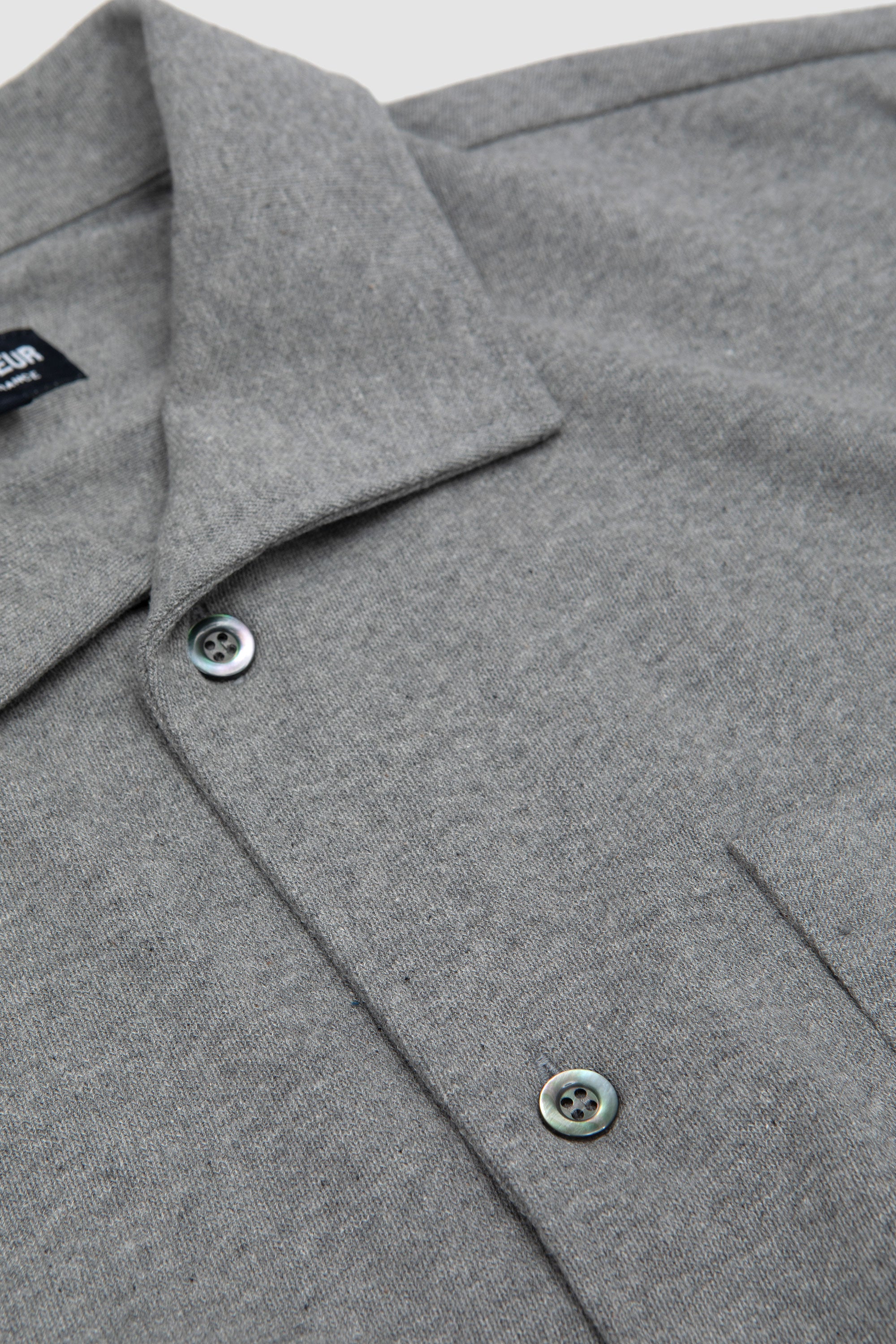 Coral Wide Collar Shirt Grey Melange_1