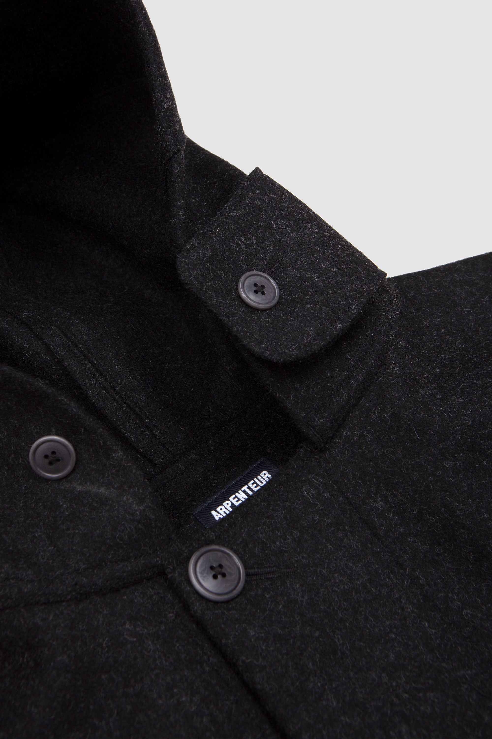Kabig Unlined Coat Wool Melton Charcoal_2