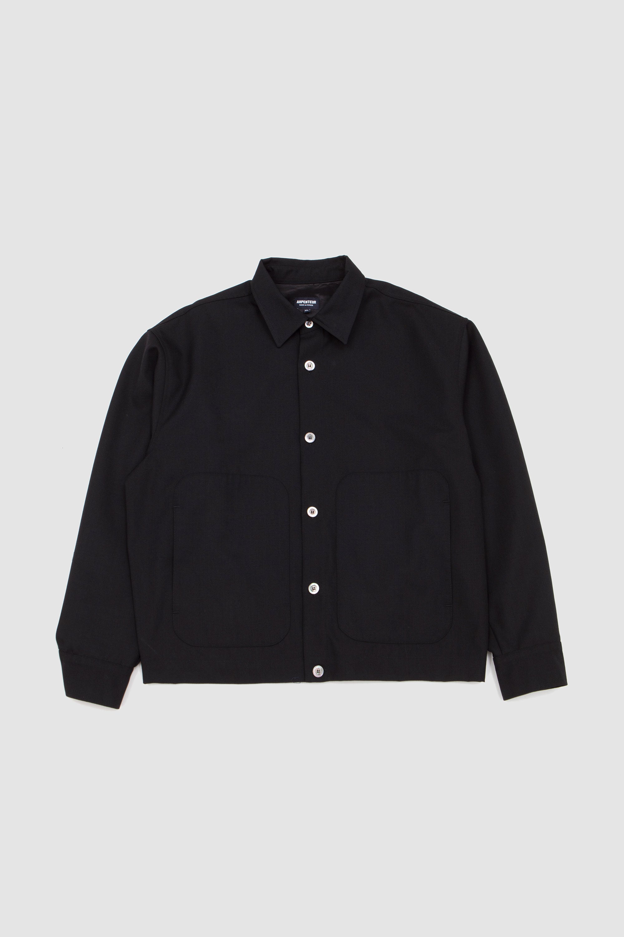 Sigma Unlined Overshirt Wool Gabardine Black_1