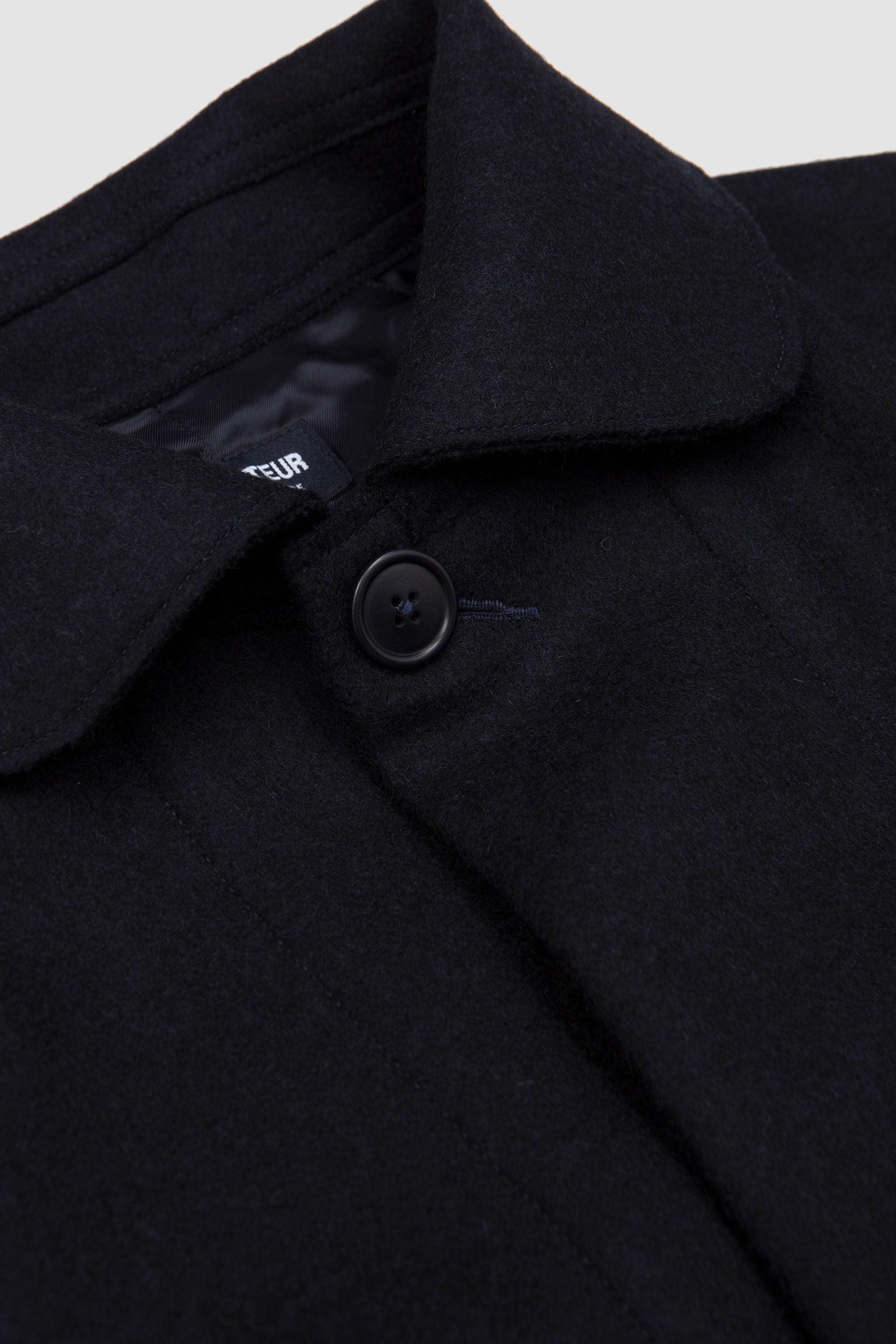 Utile Lined Coat Wool Melton Midnight_2