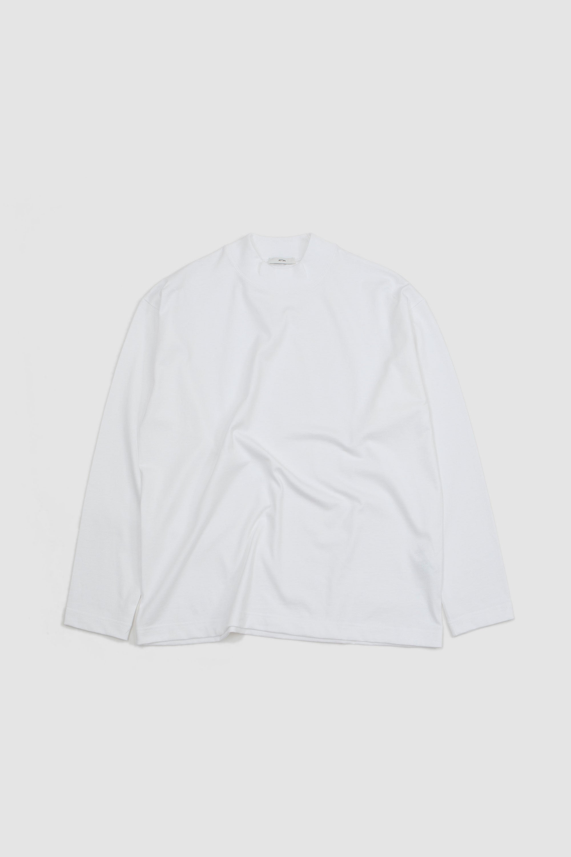 Mock Neck Pullover T-Shirt Air Spinning White_1