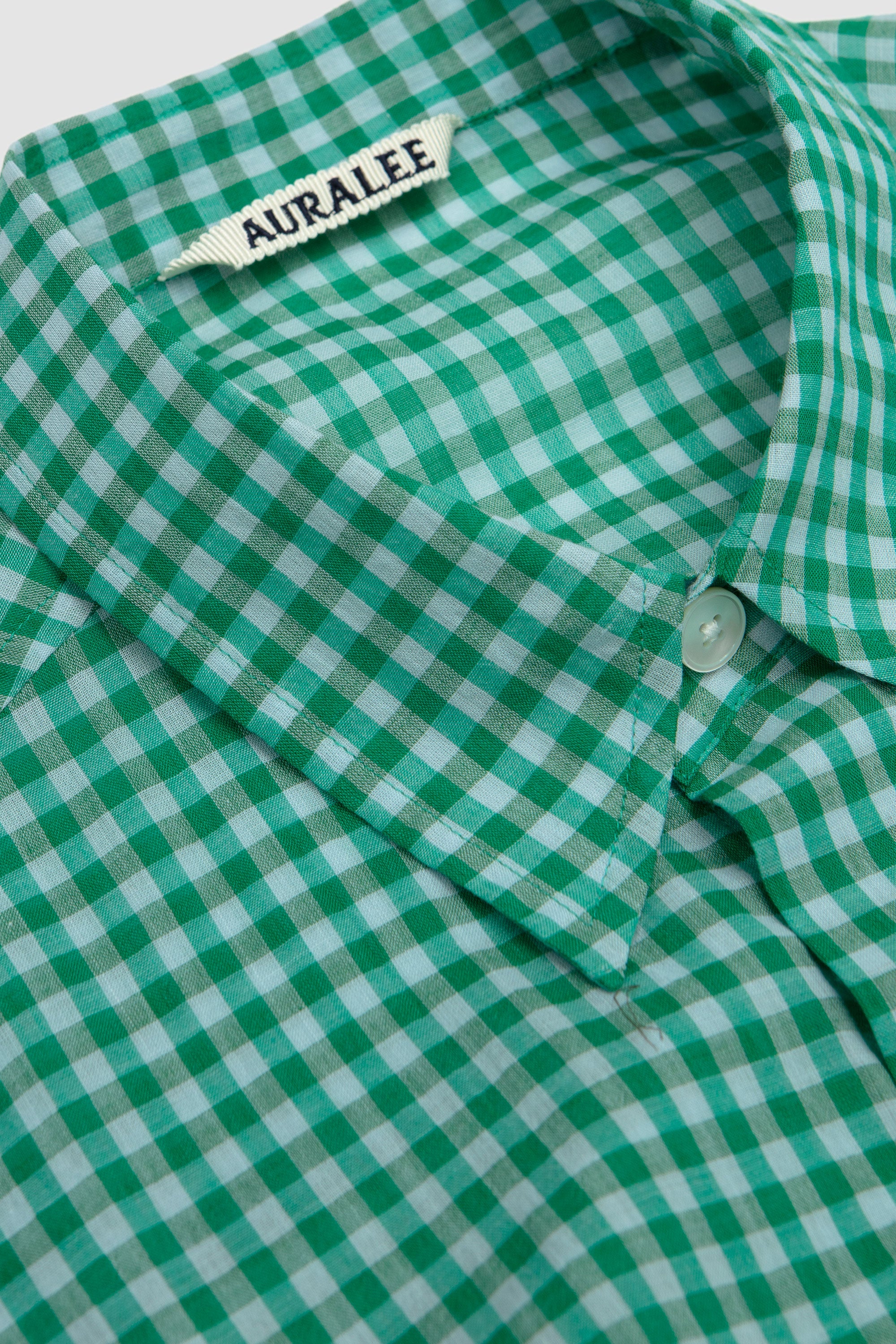 SPORTIVO [Airy light cotton check big shirt green gingham]