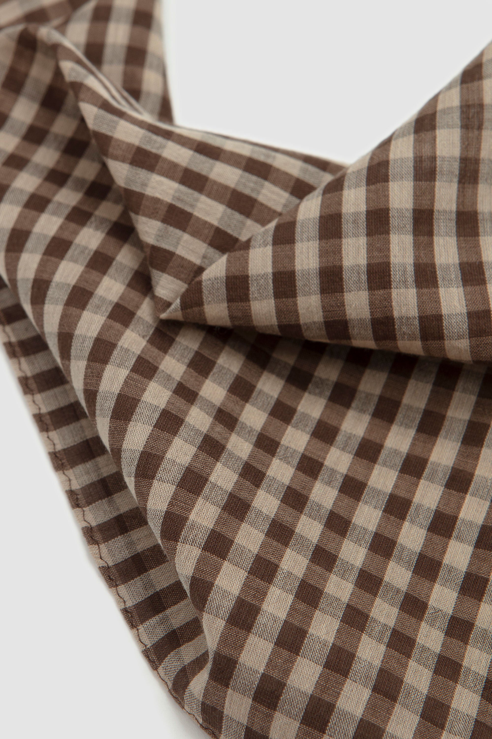 SPORTIVO [Airy light cotton check scarf brown gingham]