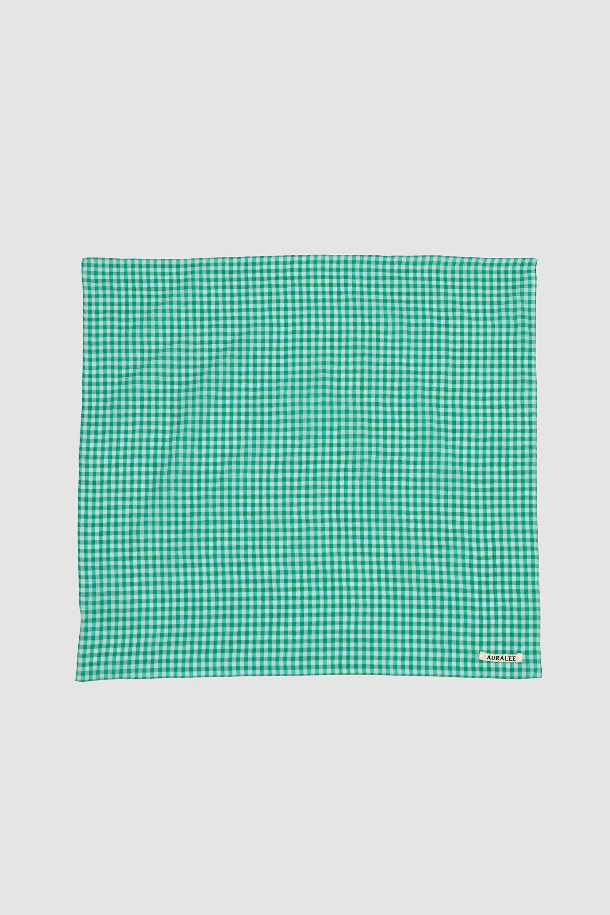 Airy Light Cotton Check Scarf Green Gingham
