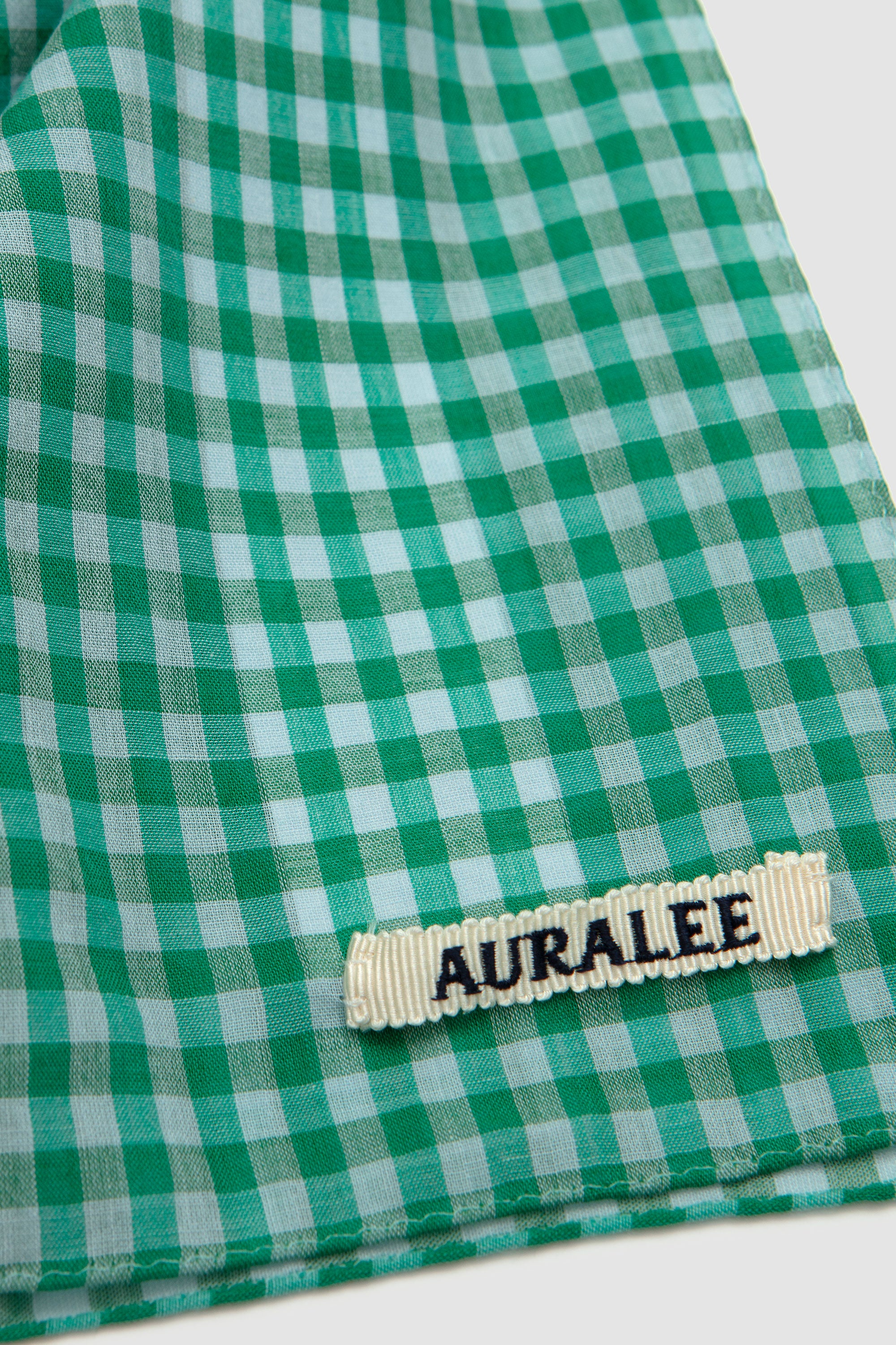 Airy Light Cotton Check Scarf Green Gingham