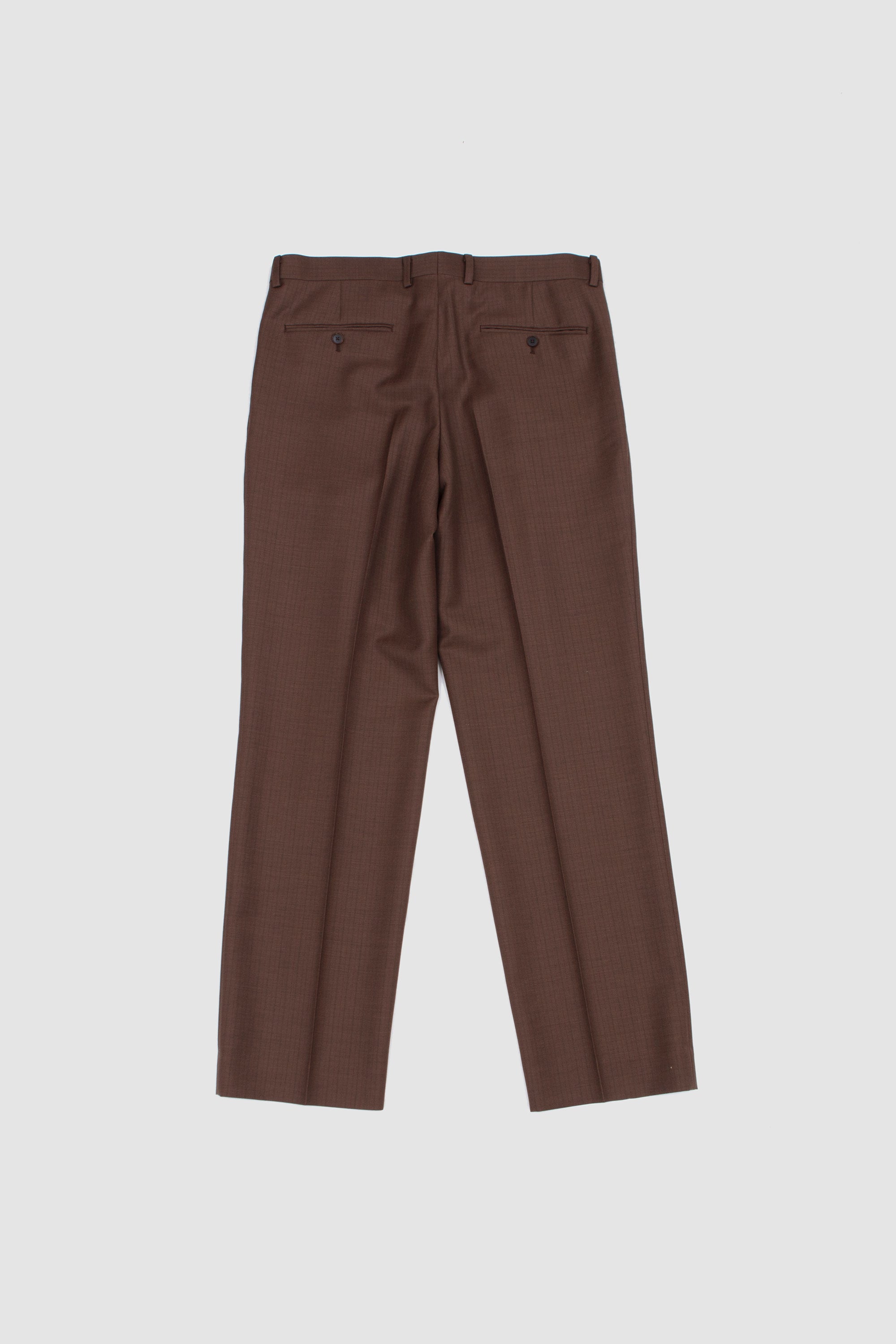 Bluefaced Wool 2Tuck Slacks Brown/Red Stripes_4