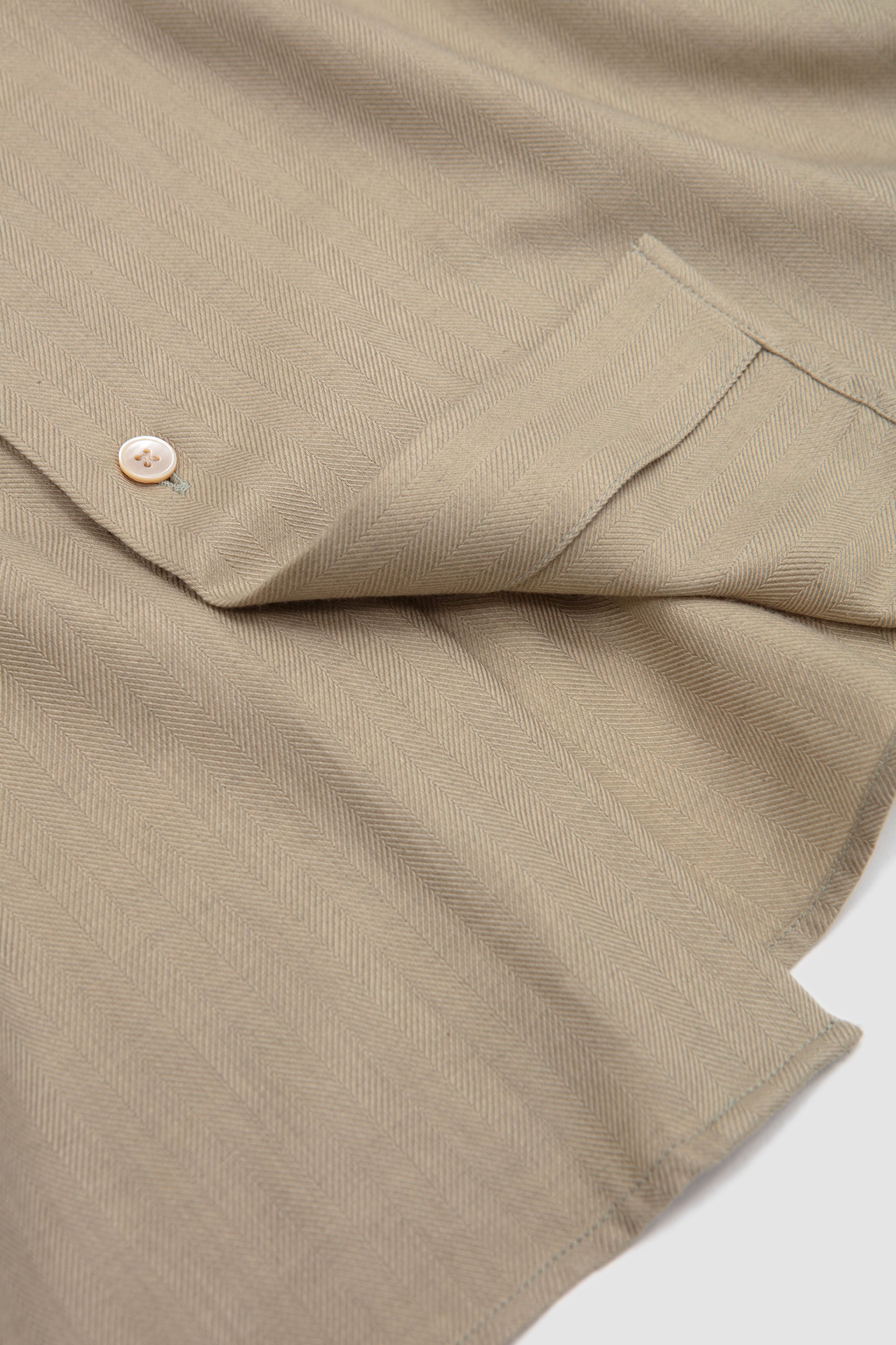 Cotton-Cashmere Herringbone Shirt Light Khaki_3