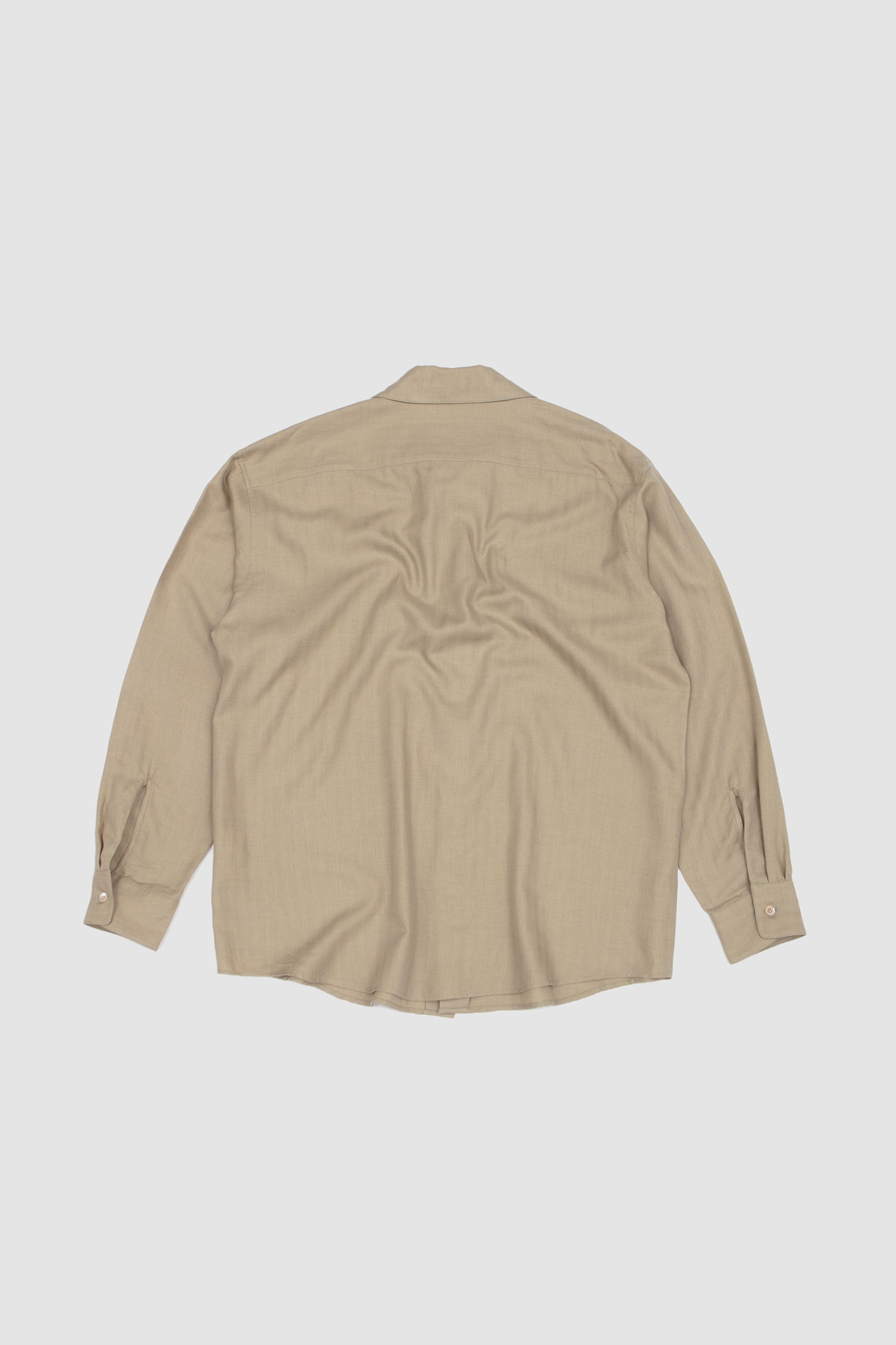 Cotton-Cashmere Herringbone Shirt Light Khaki_4