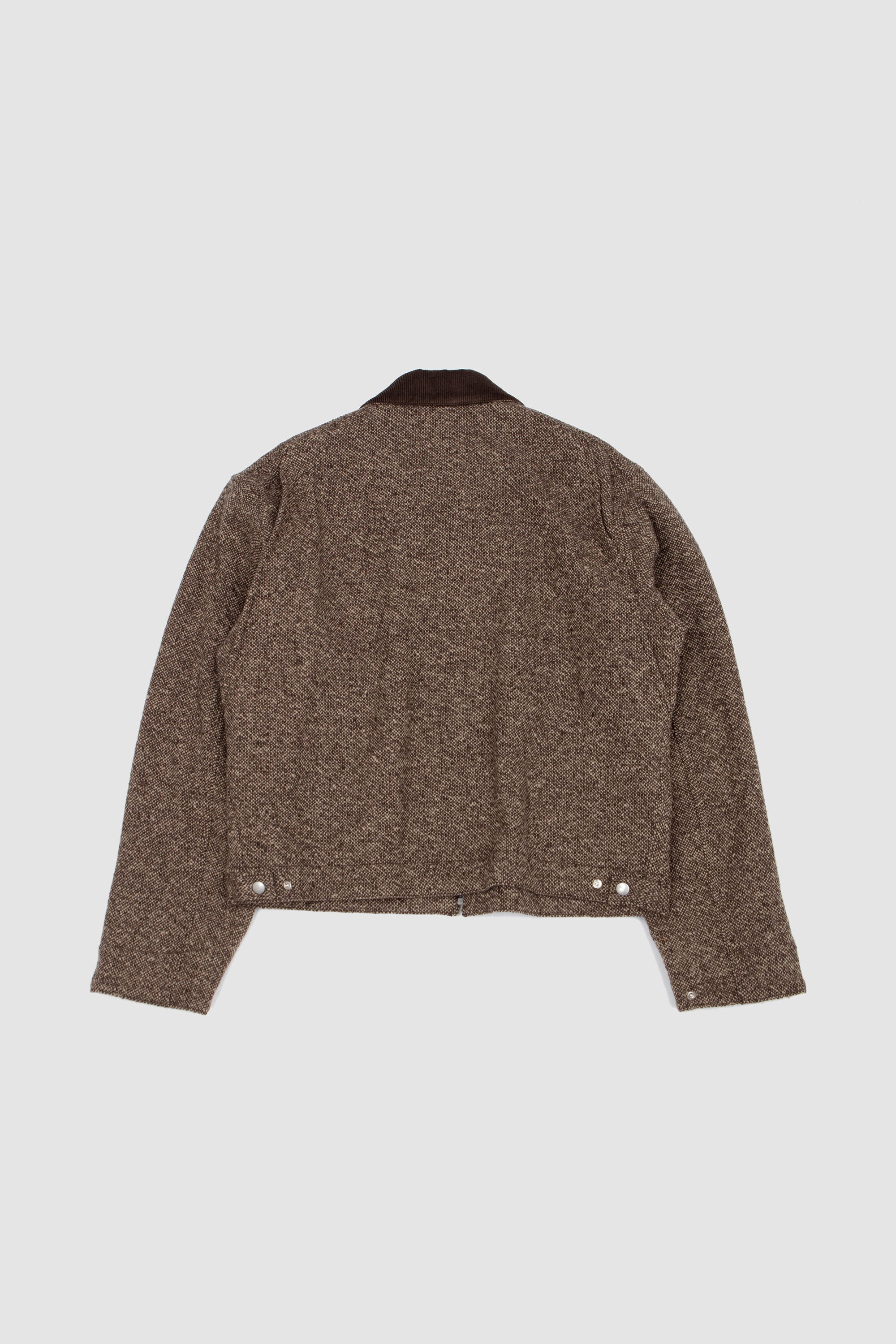 Homespun Tweed Zip Blouson Brown_4