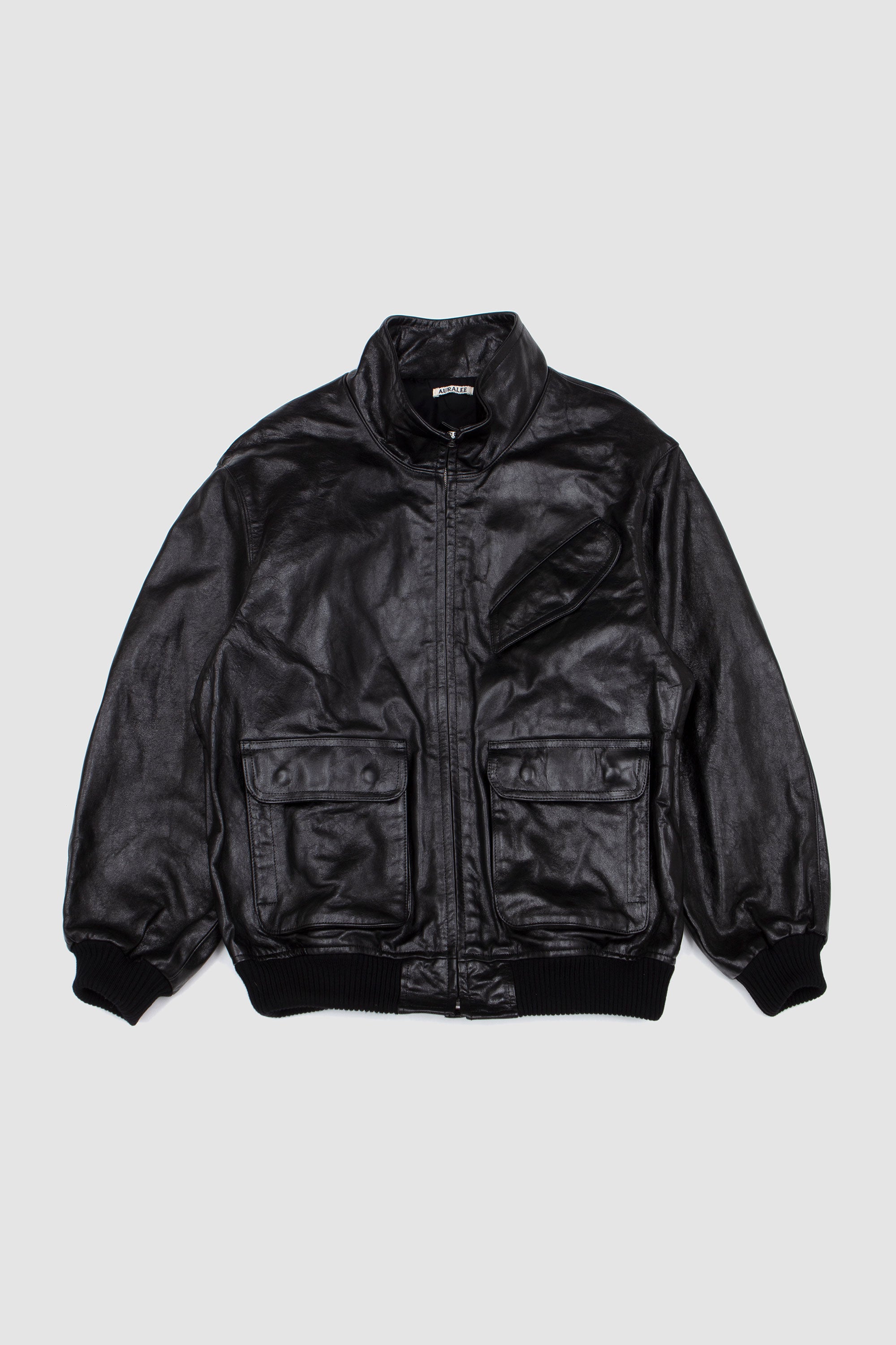 Lamb Leather Zip Blouson Black_1