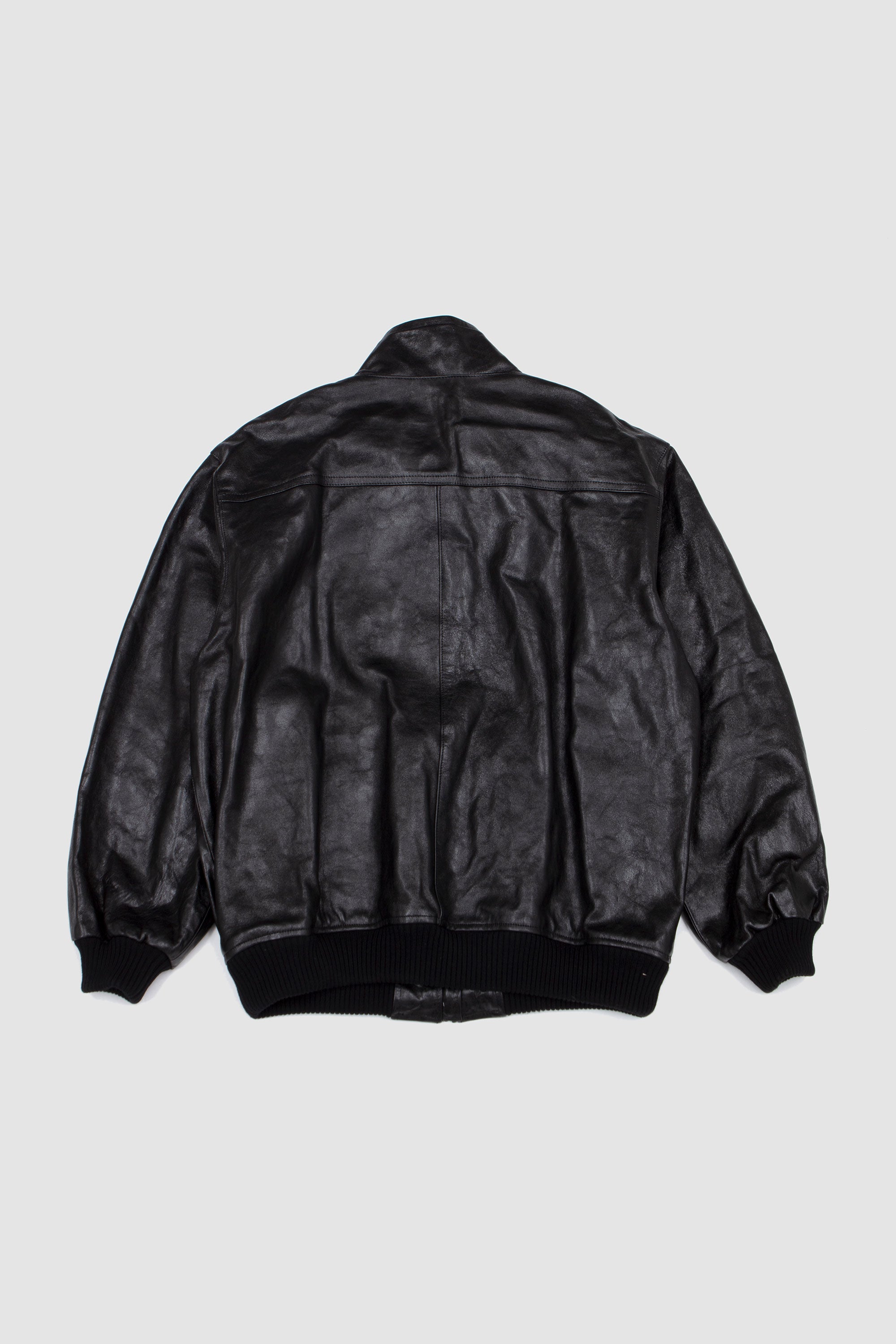 Lamb Leather Zip Blouson Black_4