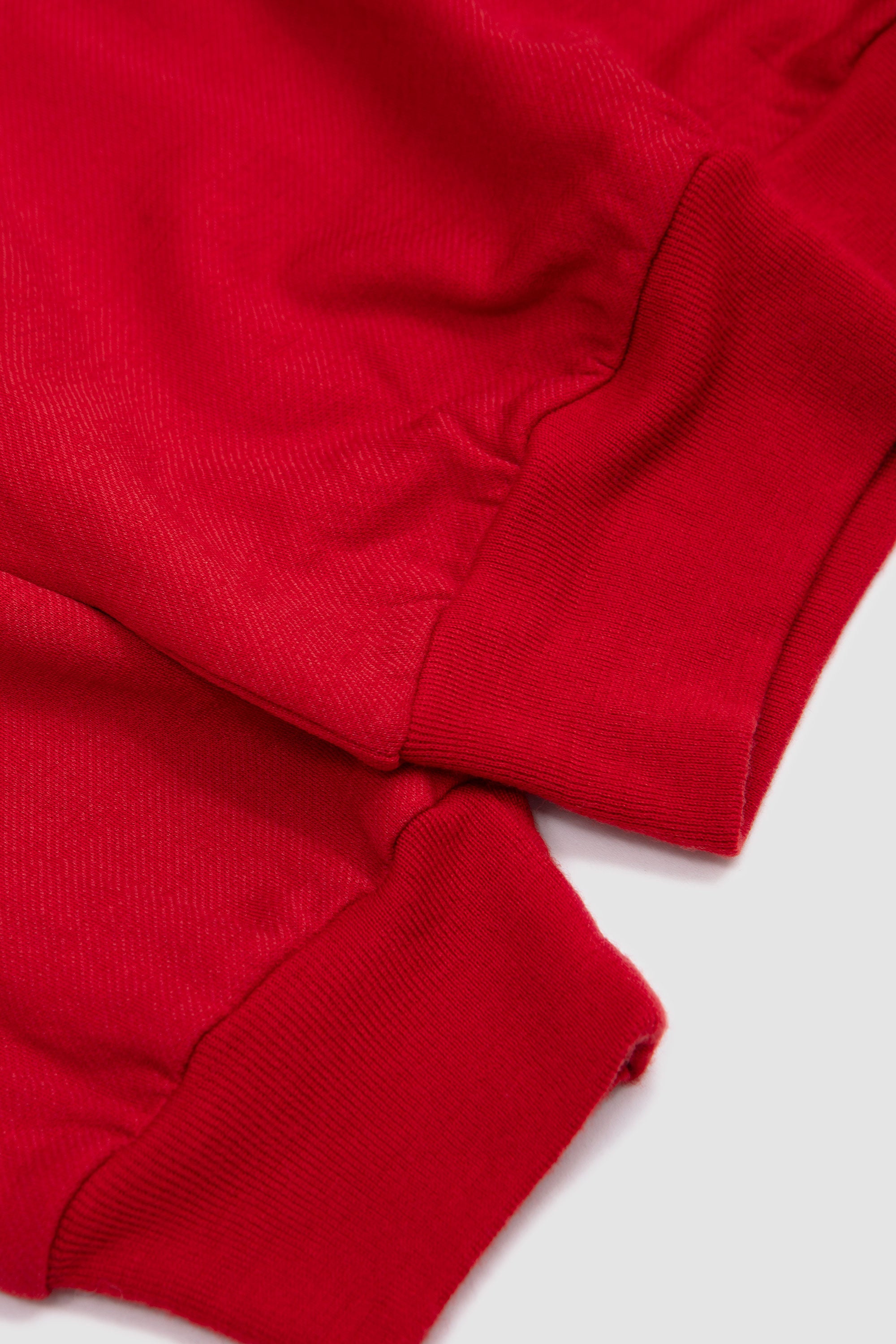 Light Wool Sweat Half Zip Red
