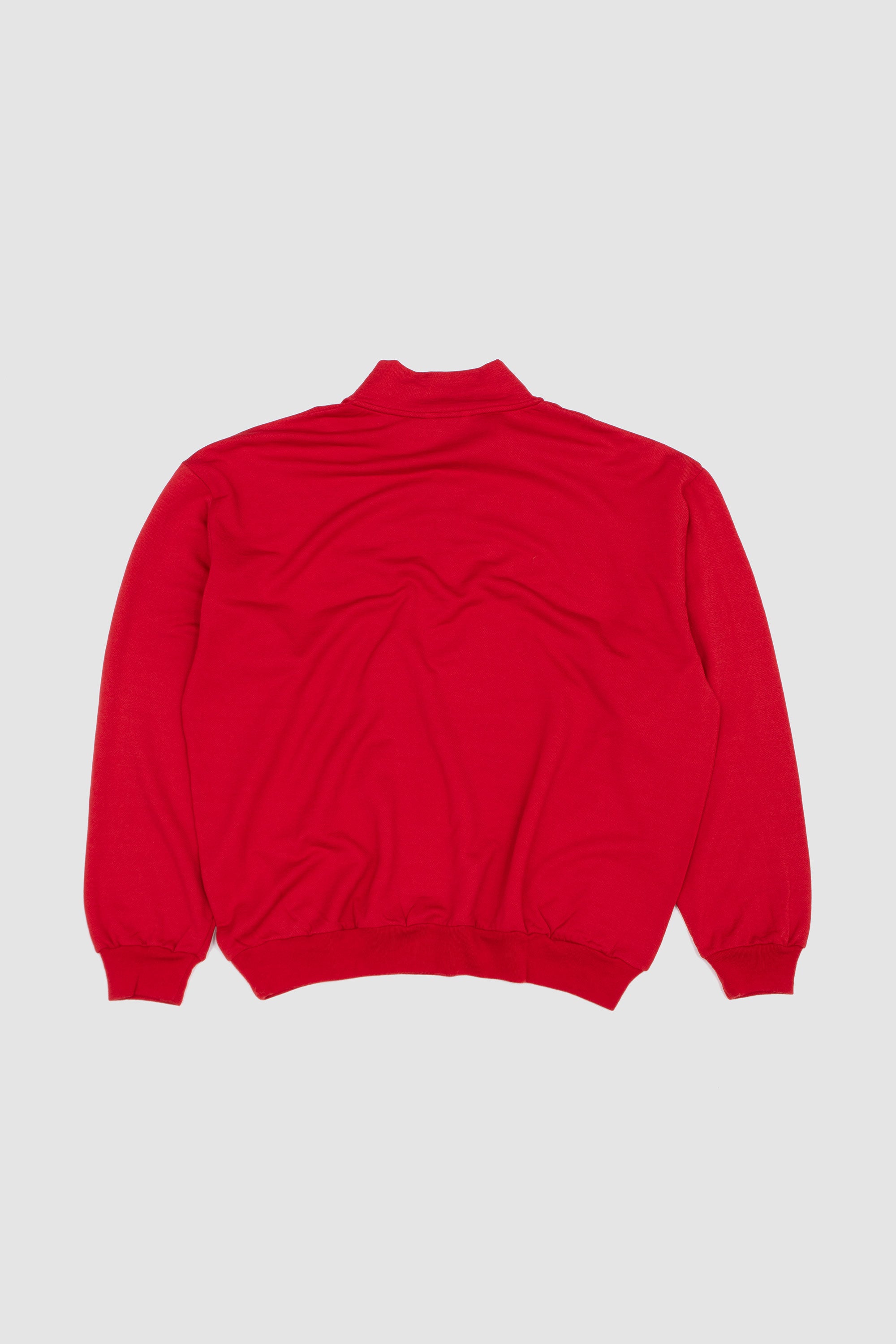 Light Wool Sweat Half Zip Red_4