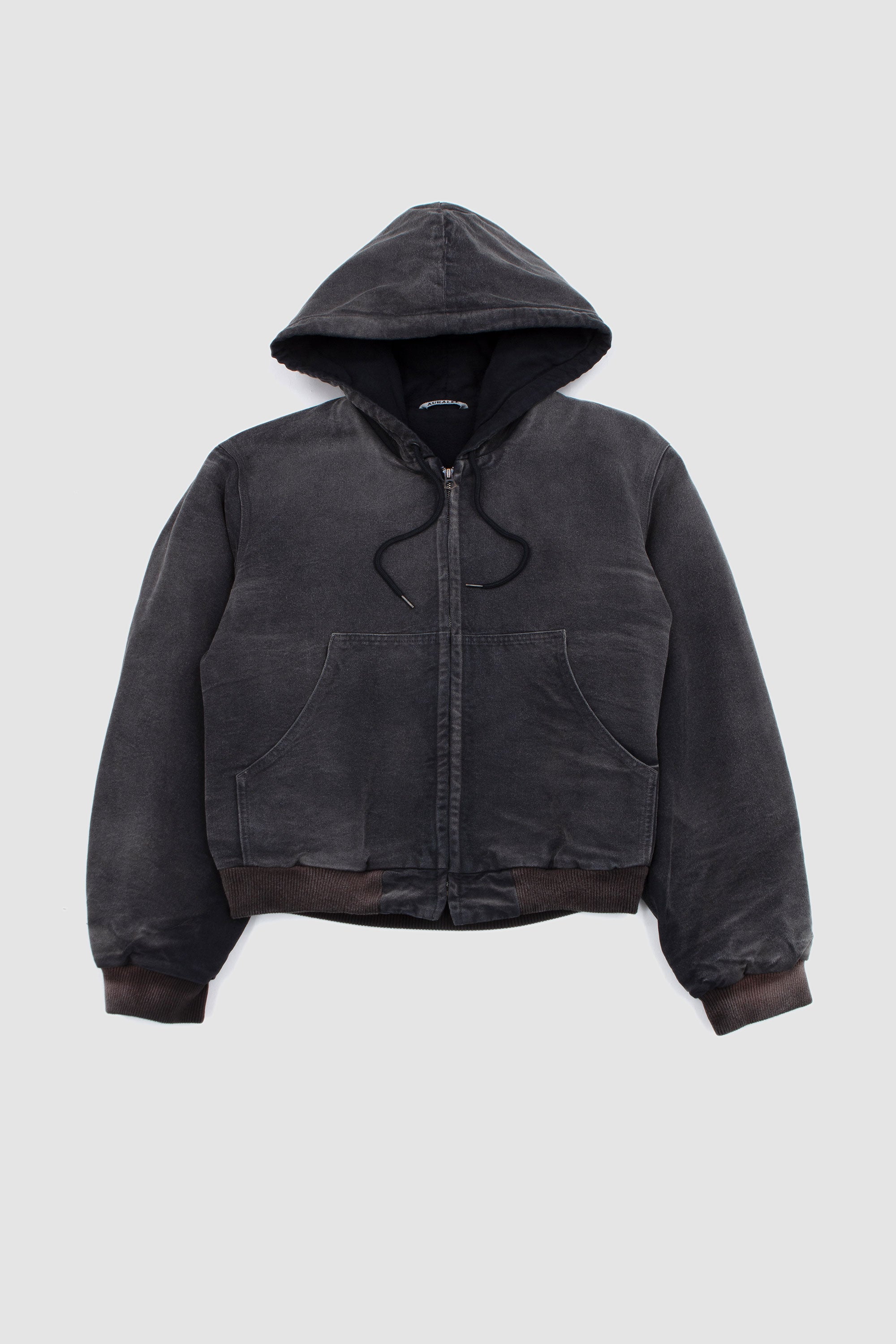 Product Dyed Cotton Short Zip Parka Black_1