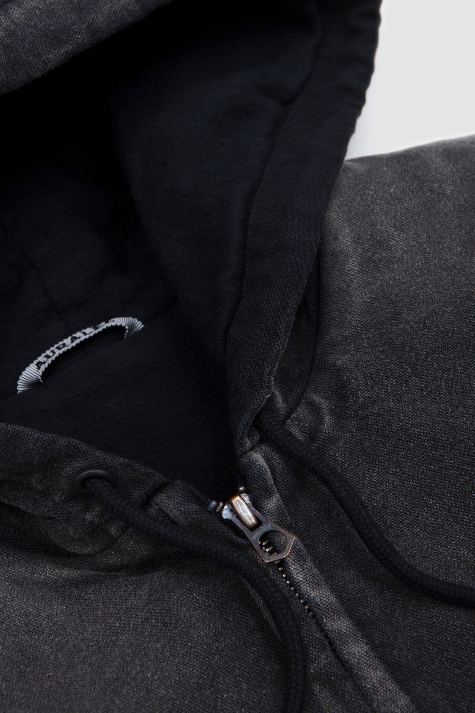 Product Dyed Cotton Short Zip Parka Black_2