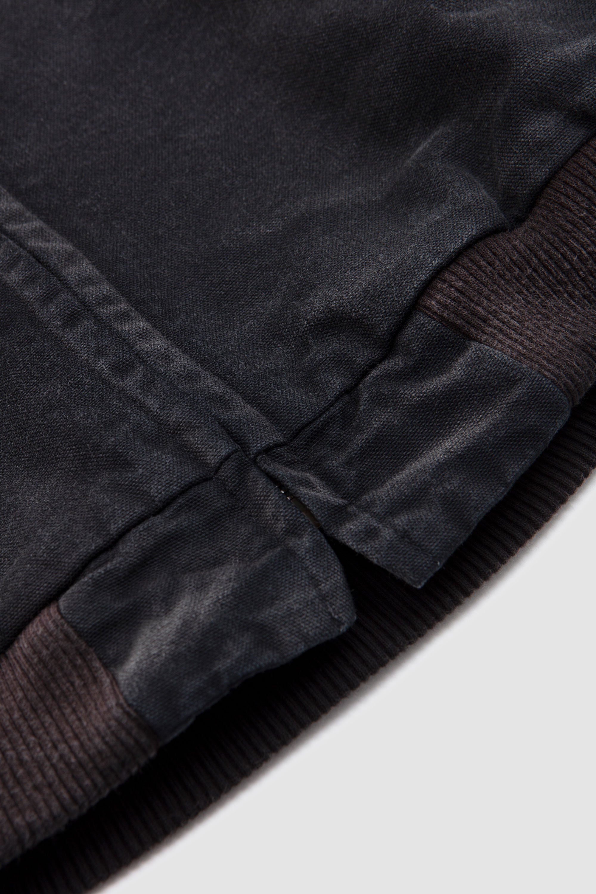 Product Dyed Cotton Short Zip Parka Black_3