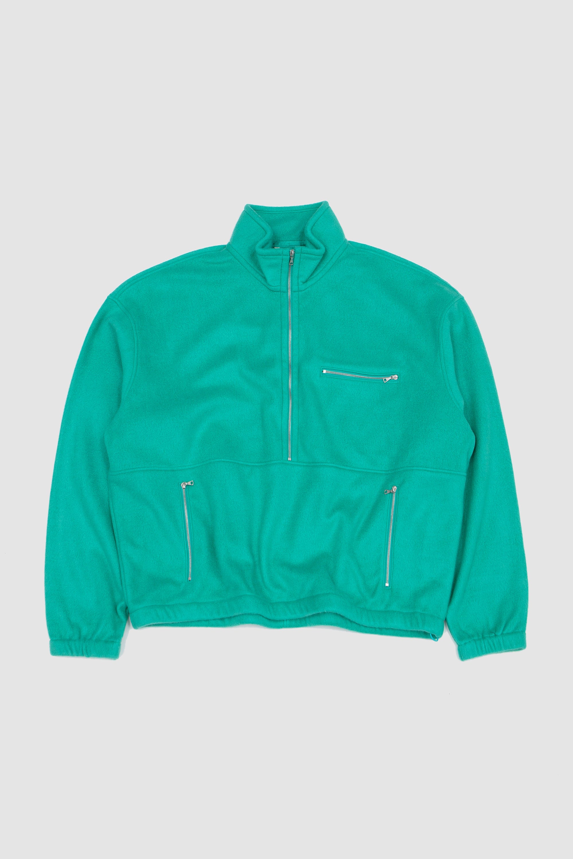 Pure Silk Comfort Fleece Half Zip Jade Green_1