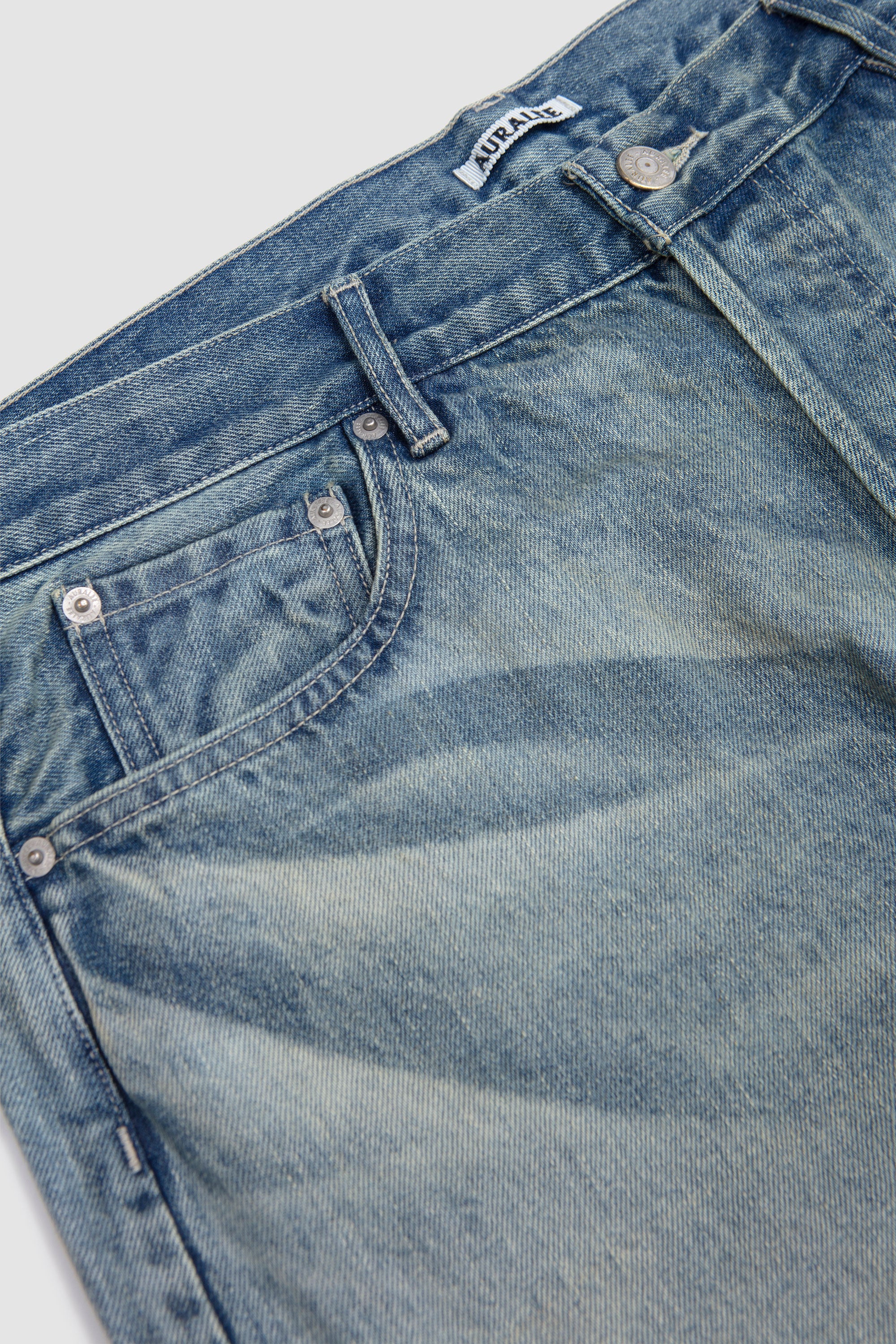 Selvedge Faded Heavy Denim Wide Pants Faded Indigo