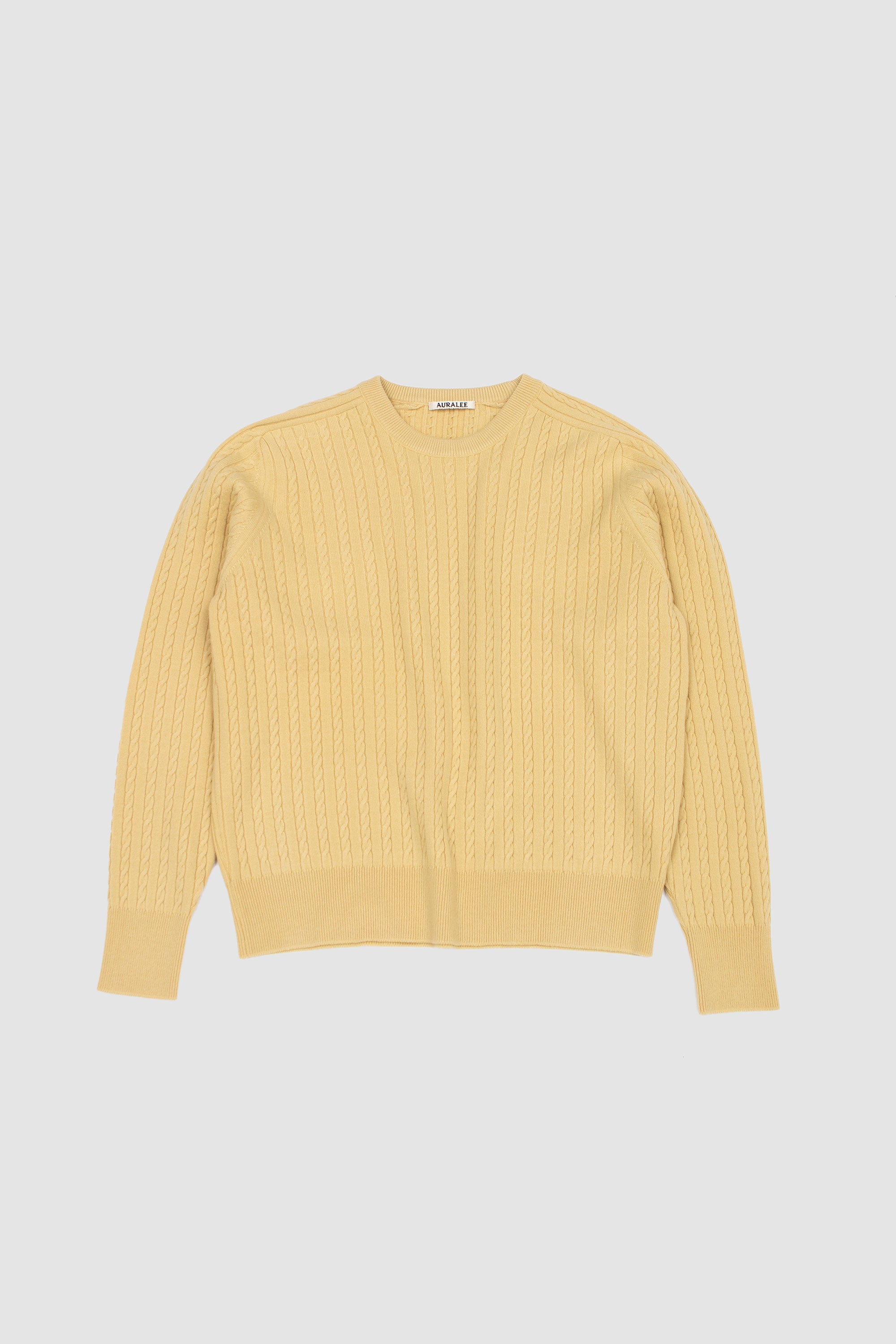 Super Fine Wool Aran Knit Yellow/Beige_1