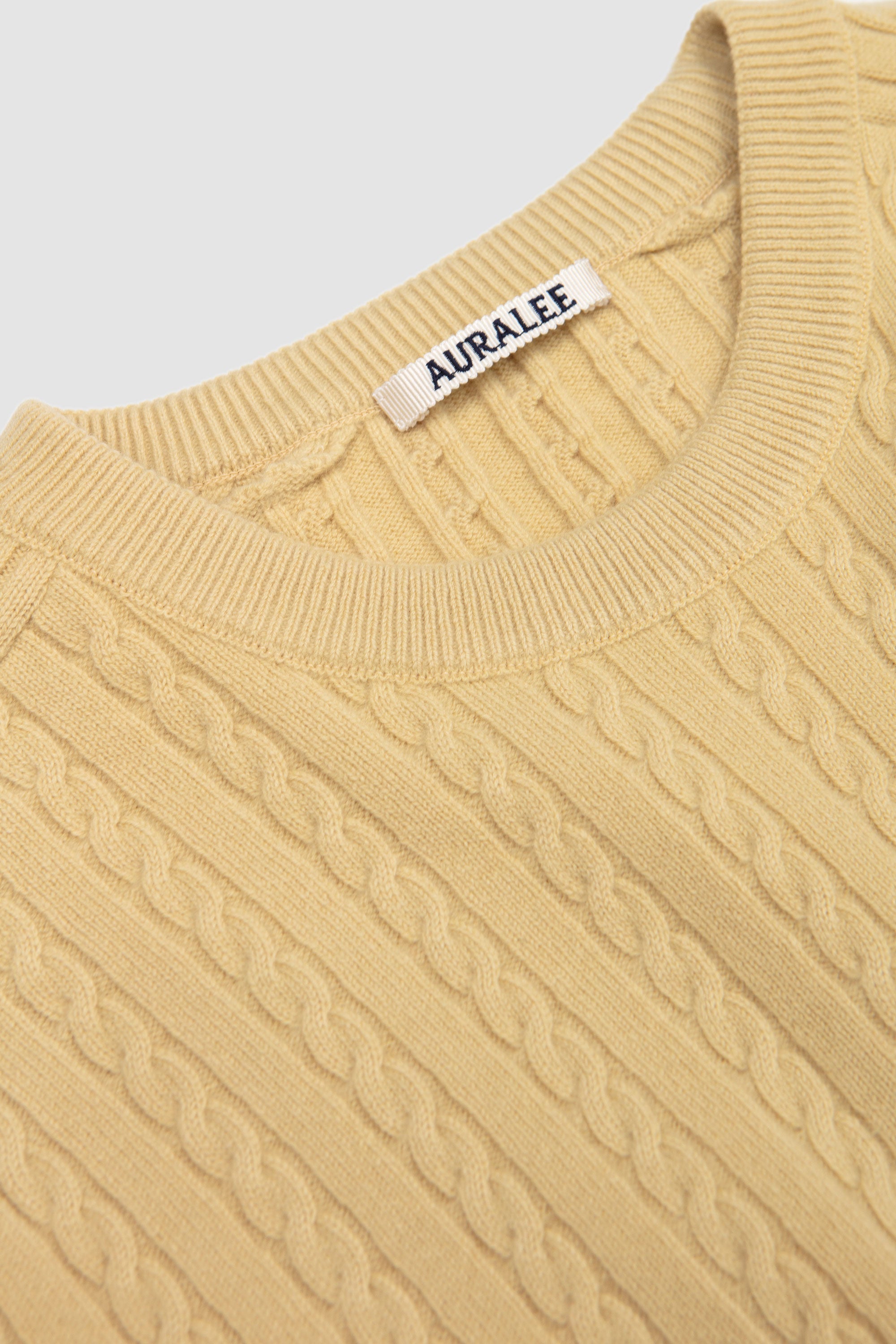 Super Fine Wool Aran Knit Yellow/Beige