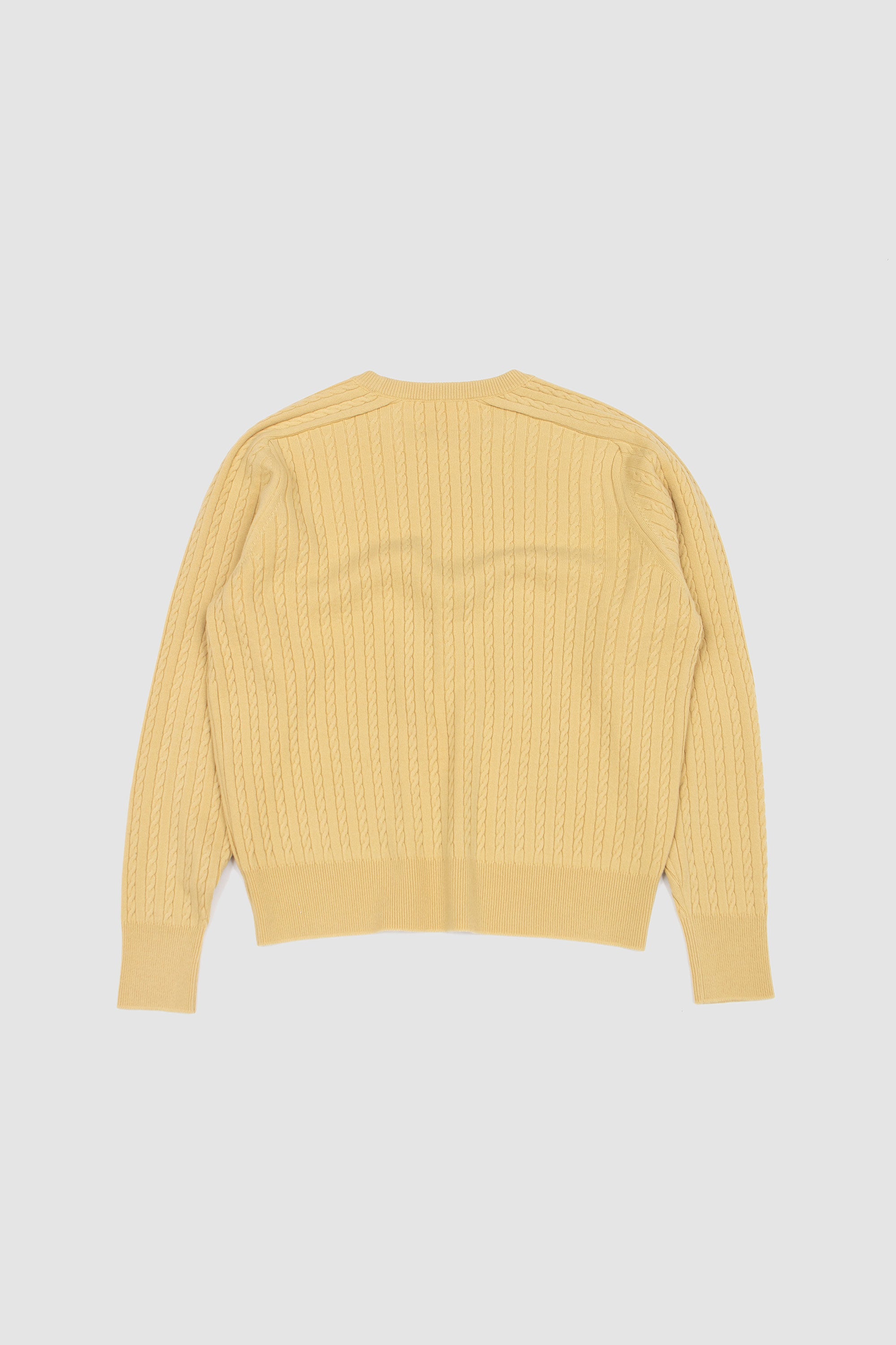 Super Fine Wool Aran Knit Yellow/Beige_4