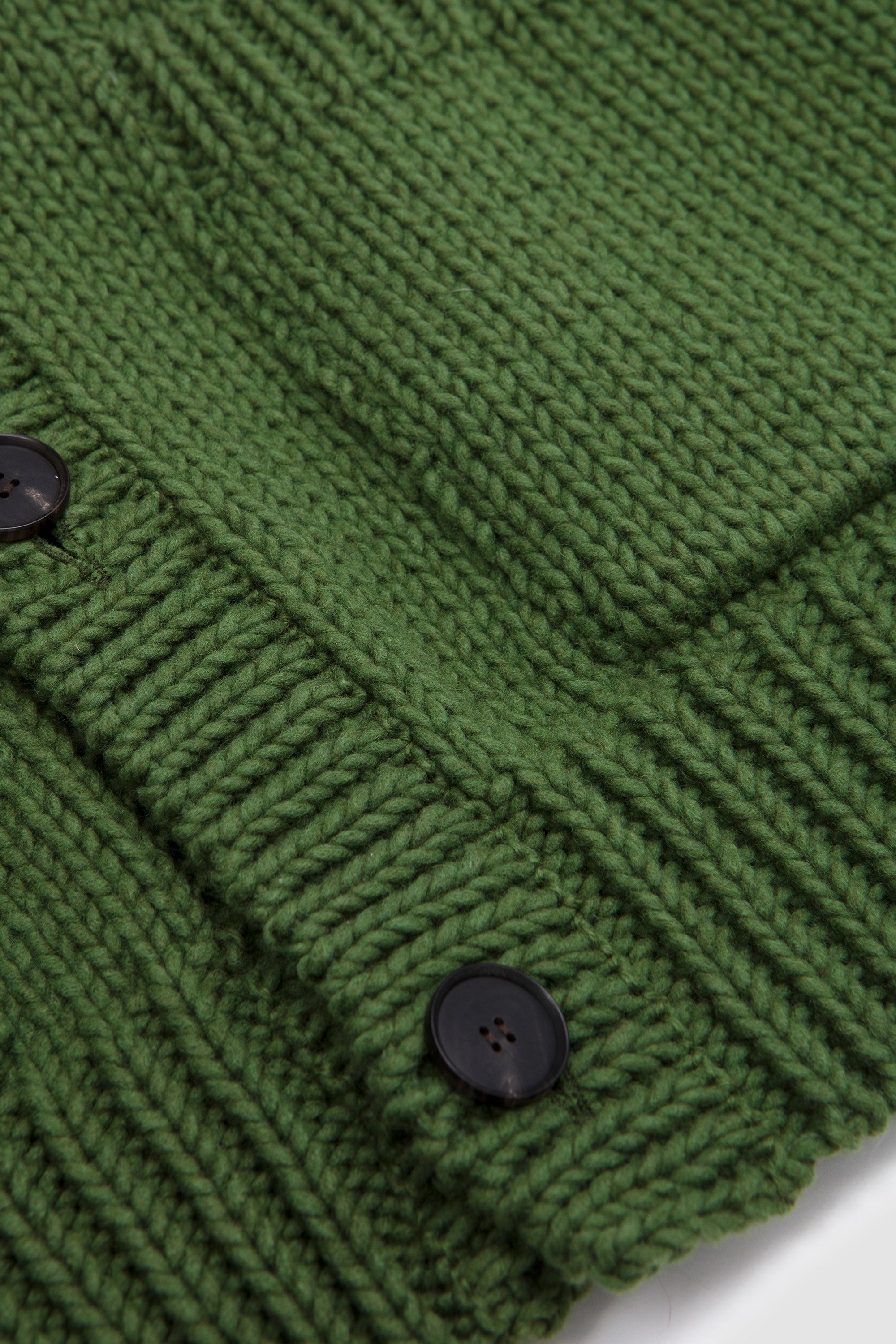Wool Cashmere Felted Knit Cardigan Olive