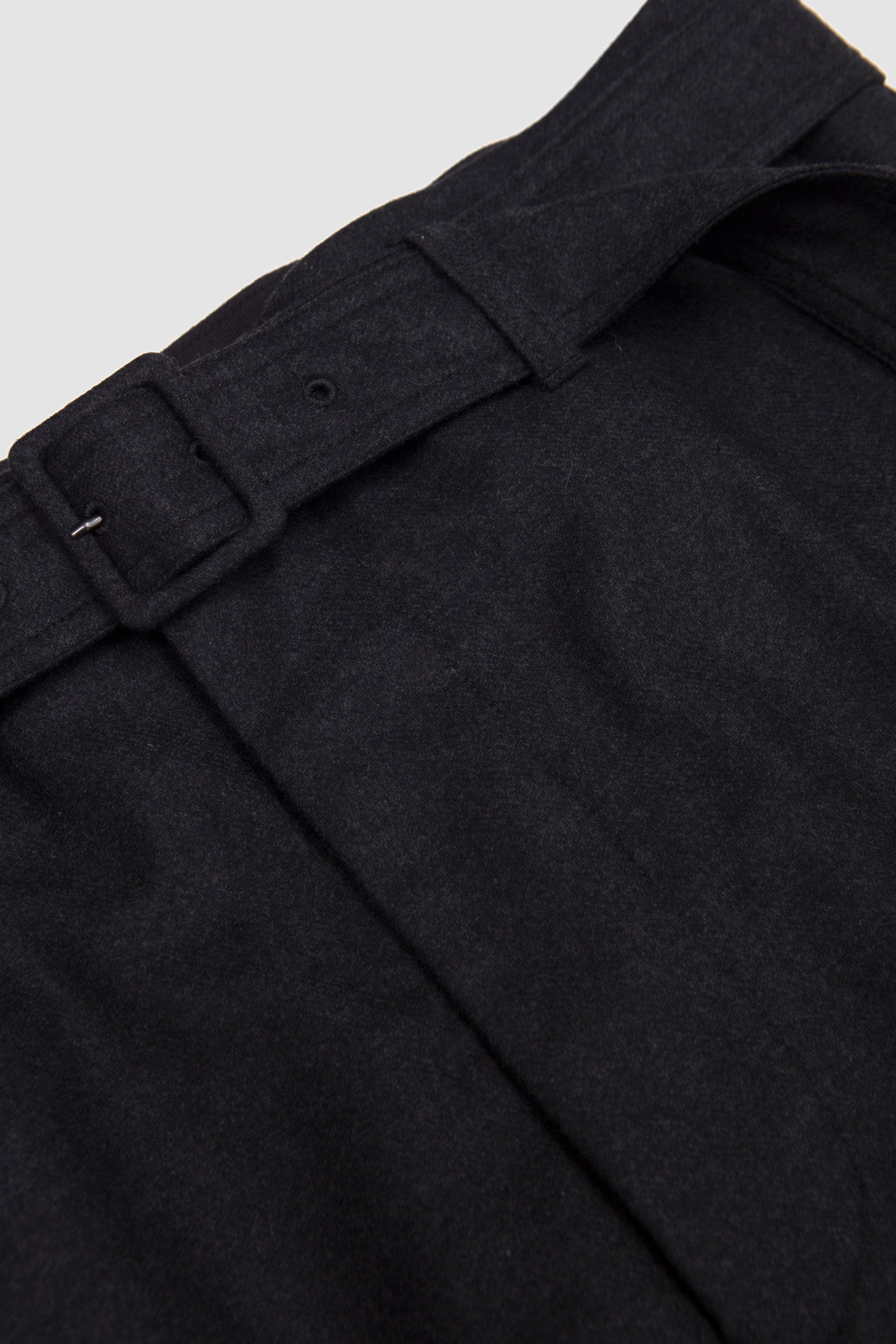 Wool Fulling Flannel Cargo Slacks Top Charcoal