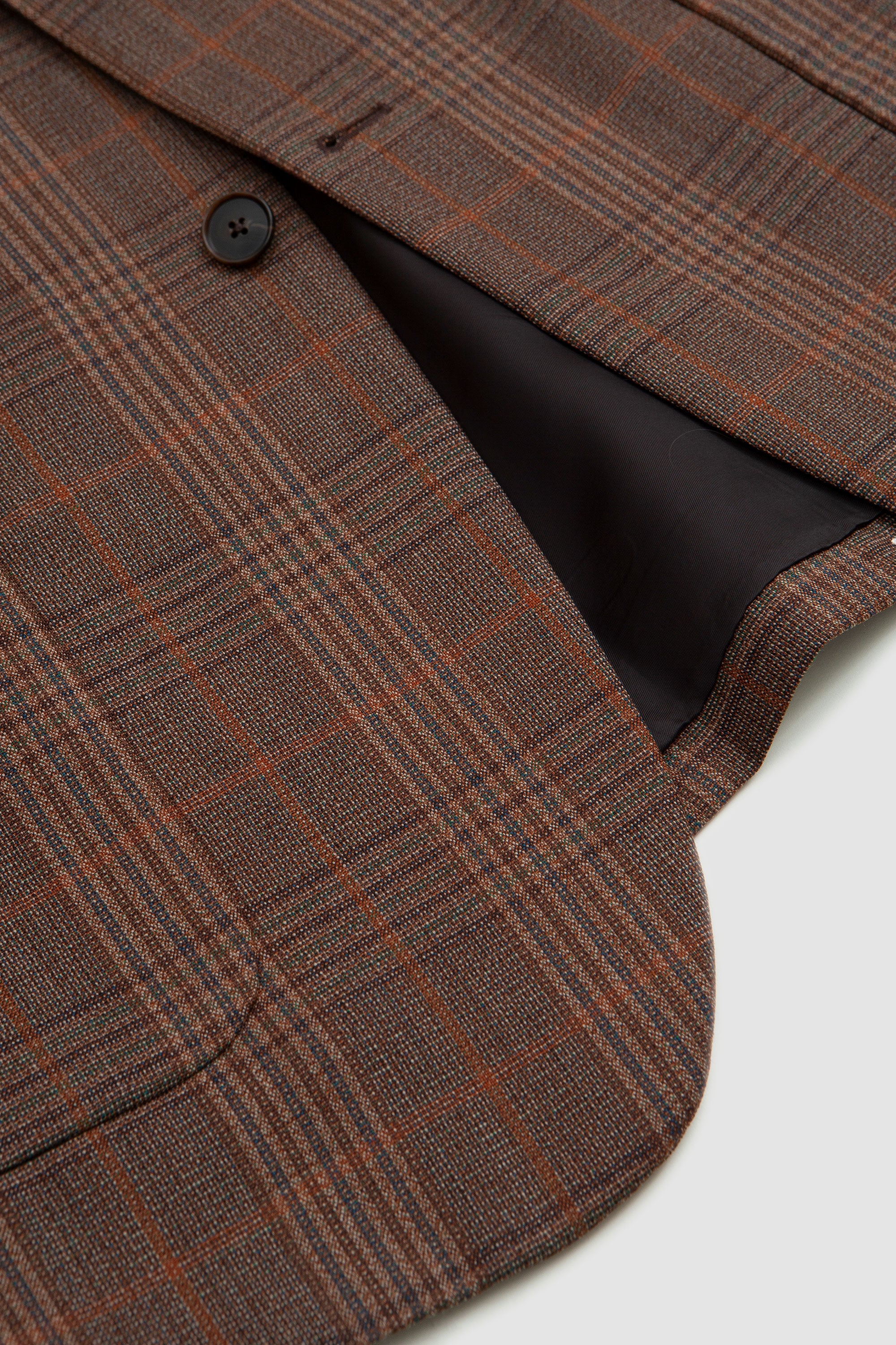Bluefaced Wool Check Jacket Brown