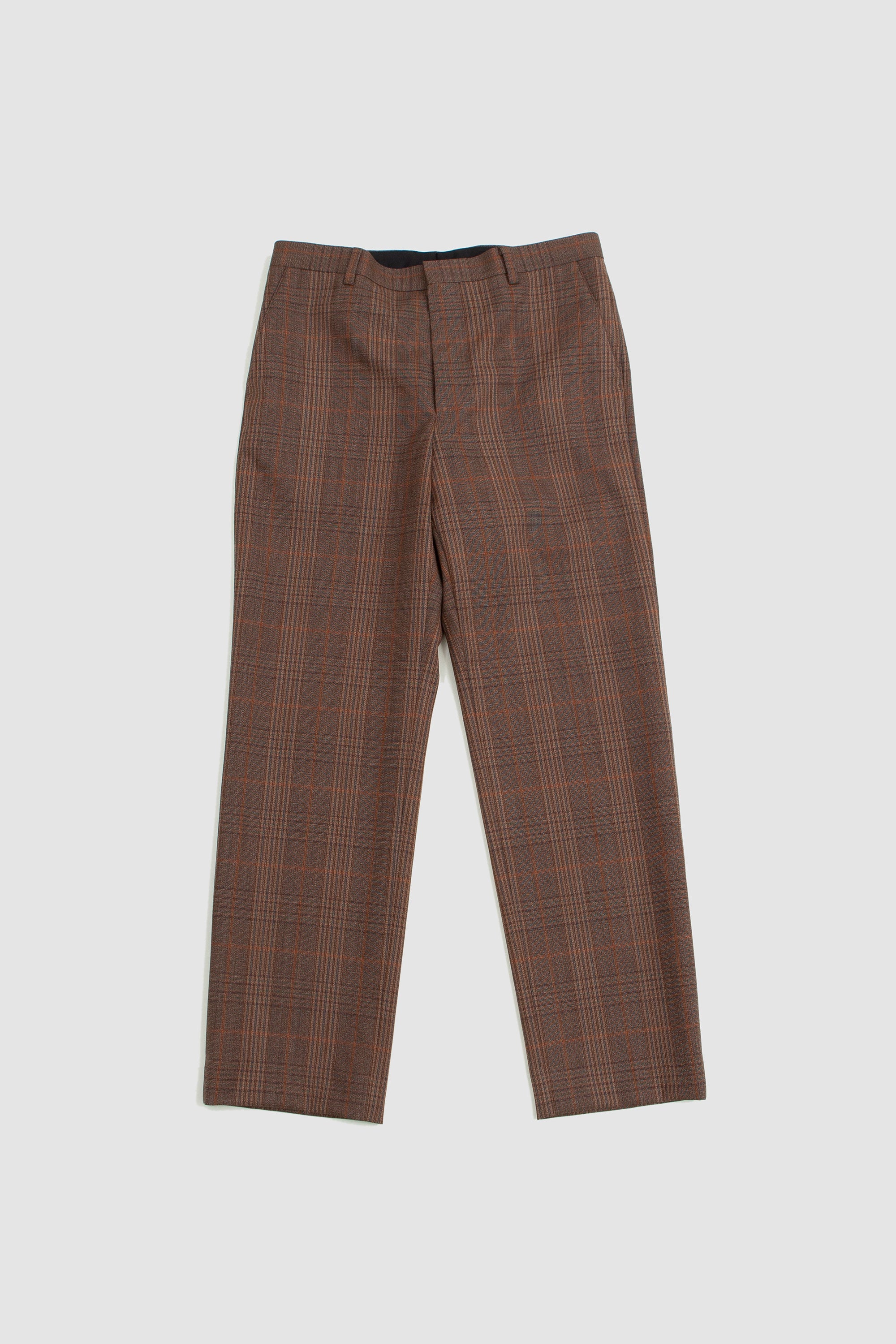 Bluefaced Wool Check Slacks Brown