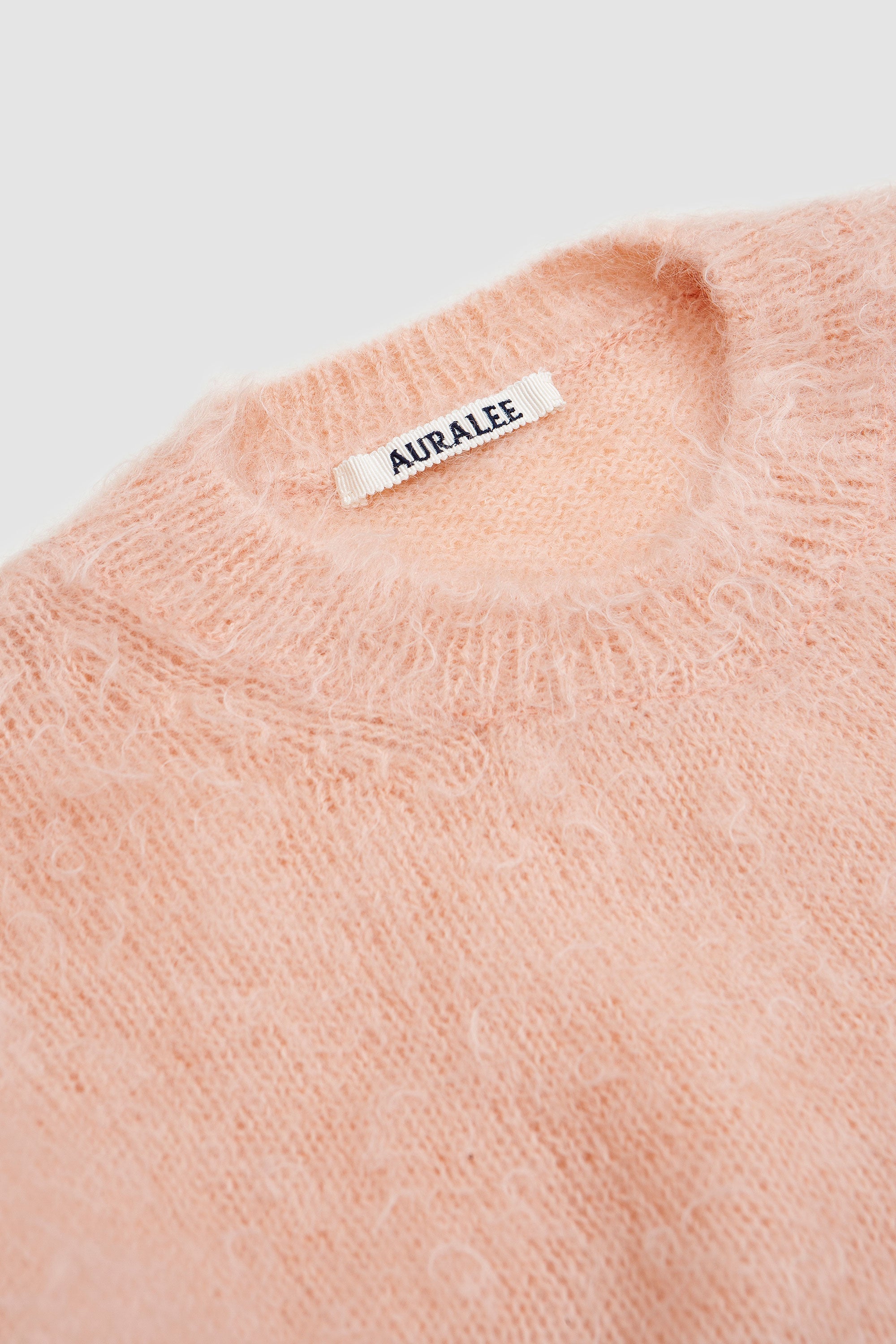 Brushed Super Kid Mohair Knit Pullover Pink Beige_2