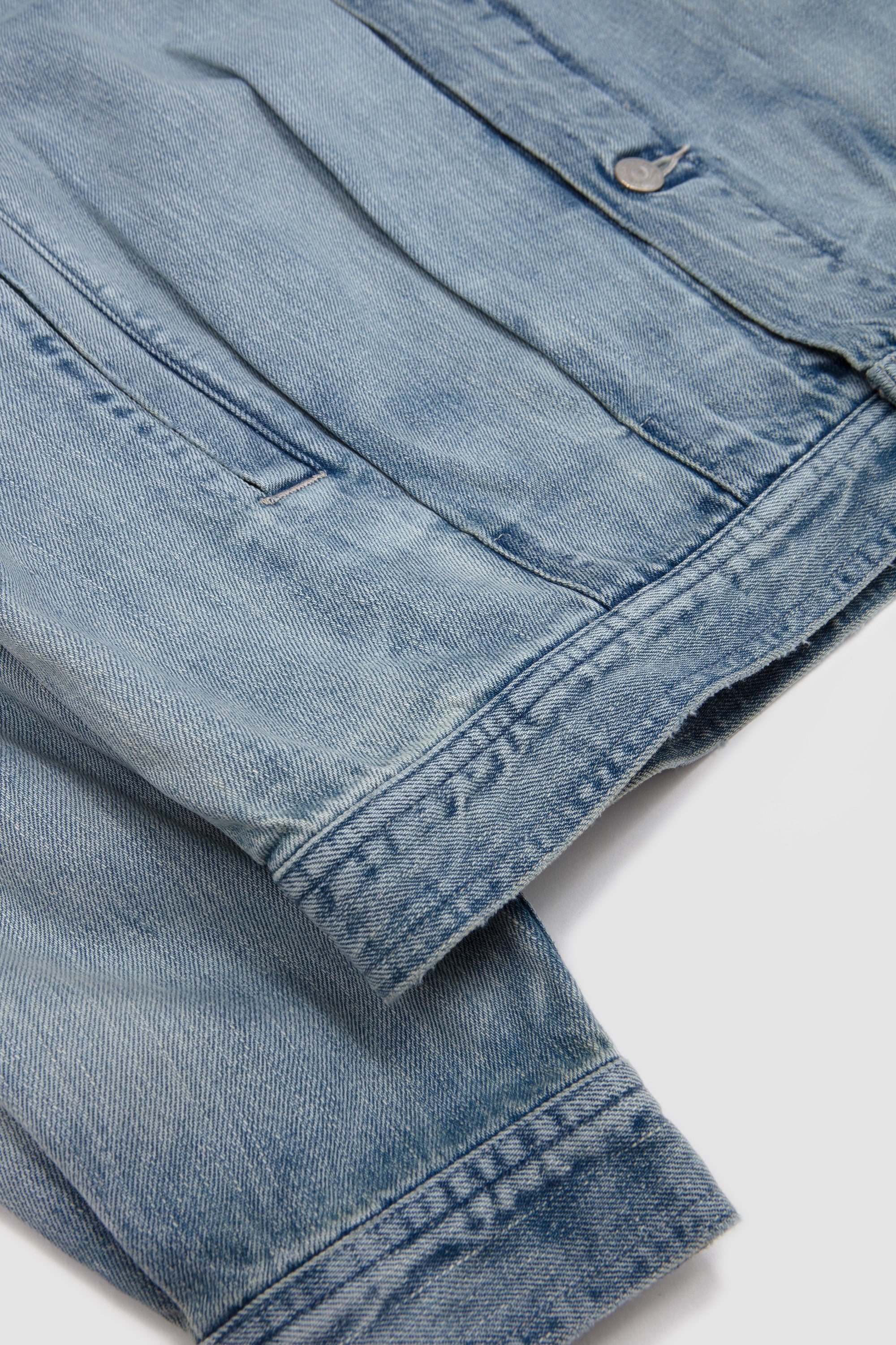 Faded Selvedge Light Denim Blouson Light Indigo