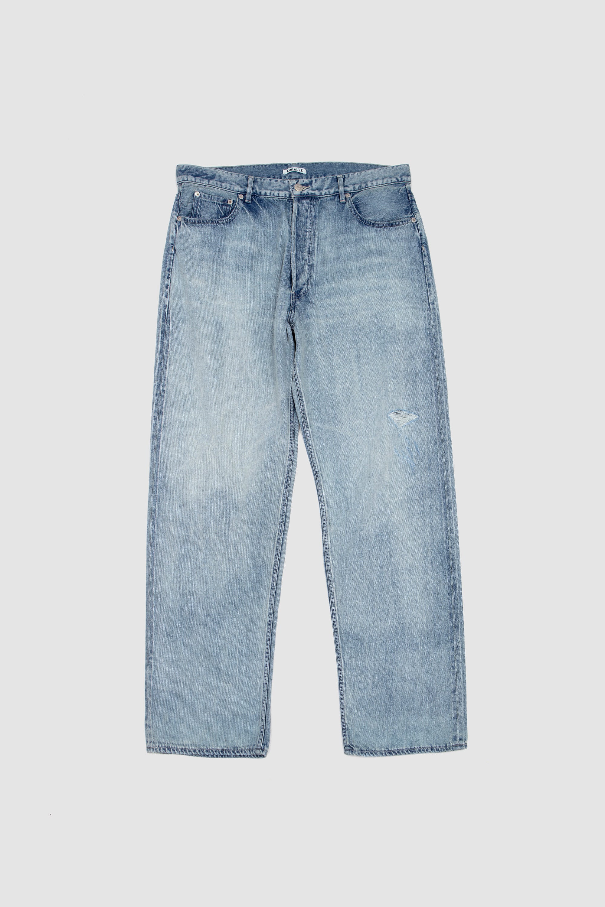 Faded Selvedge Light Denim Wide Pants Light Indigo