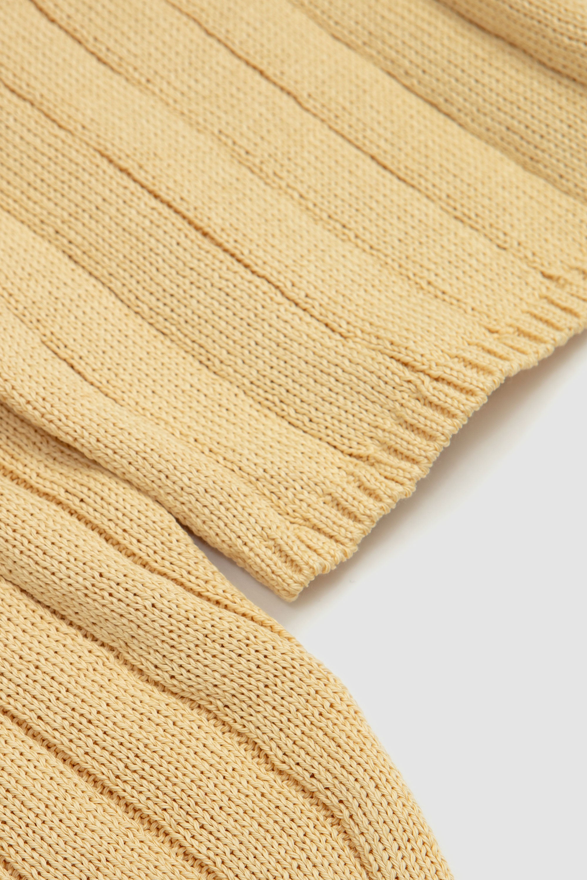 Flat Cord Yarn Wide Rib Boat Neck Pull Over Dusty Yellow_3