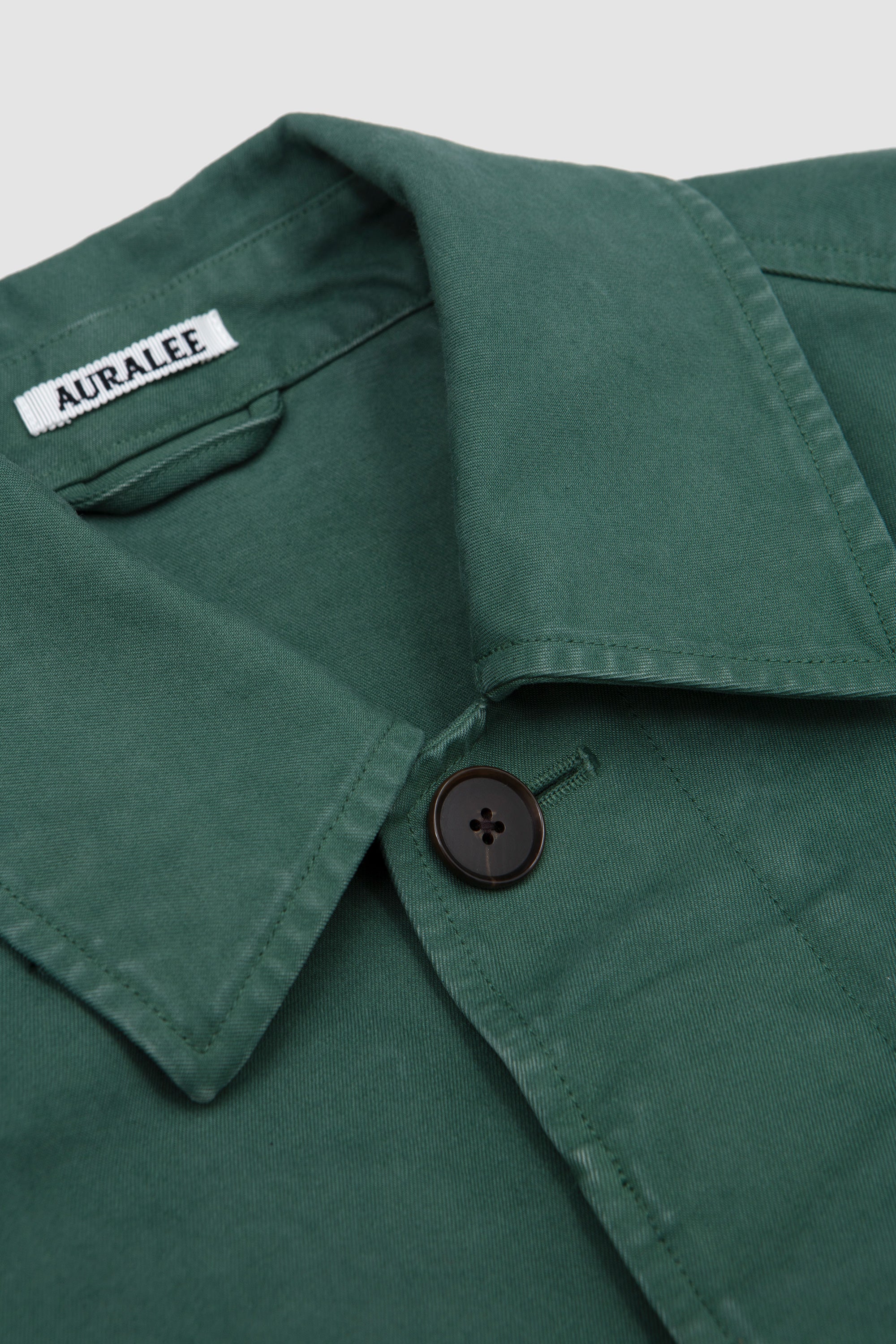 Garment-Dyed Organic Cotton Heavy Twill Short Coat Forest Green