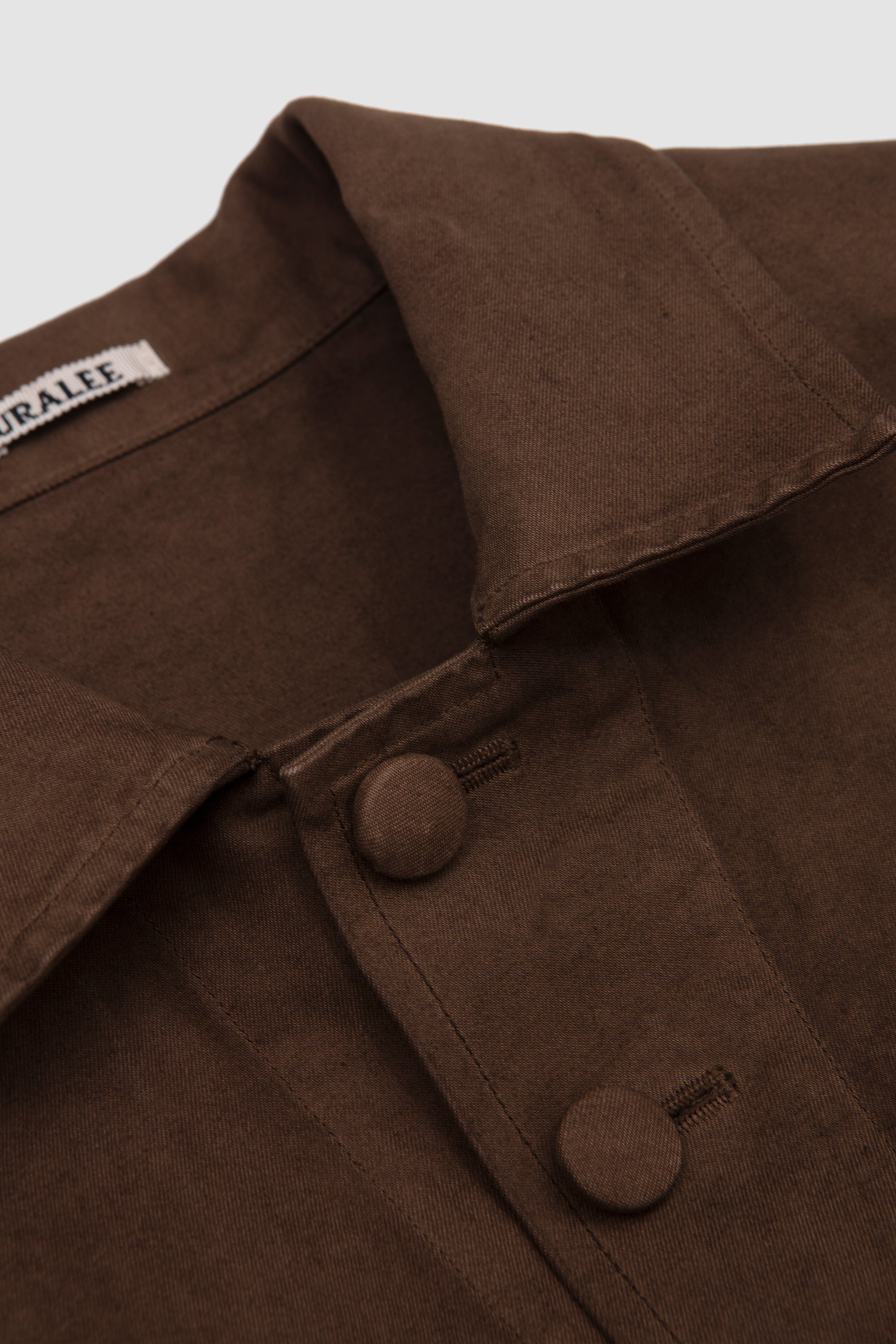 Garment-Dyed Organic Cotton Heavy Twill Short Jacket Dark Brown