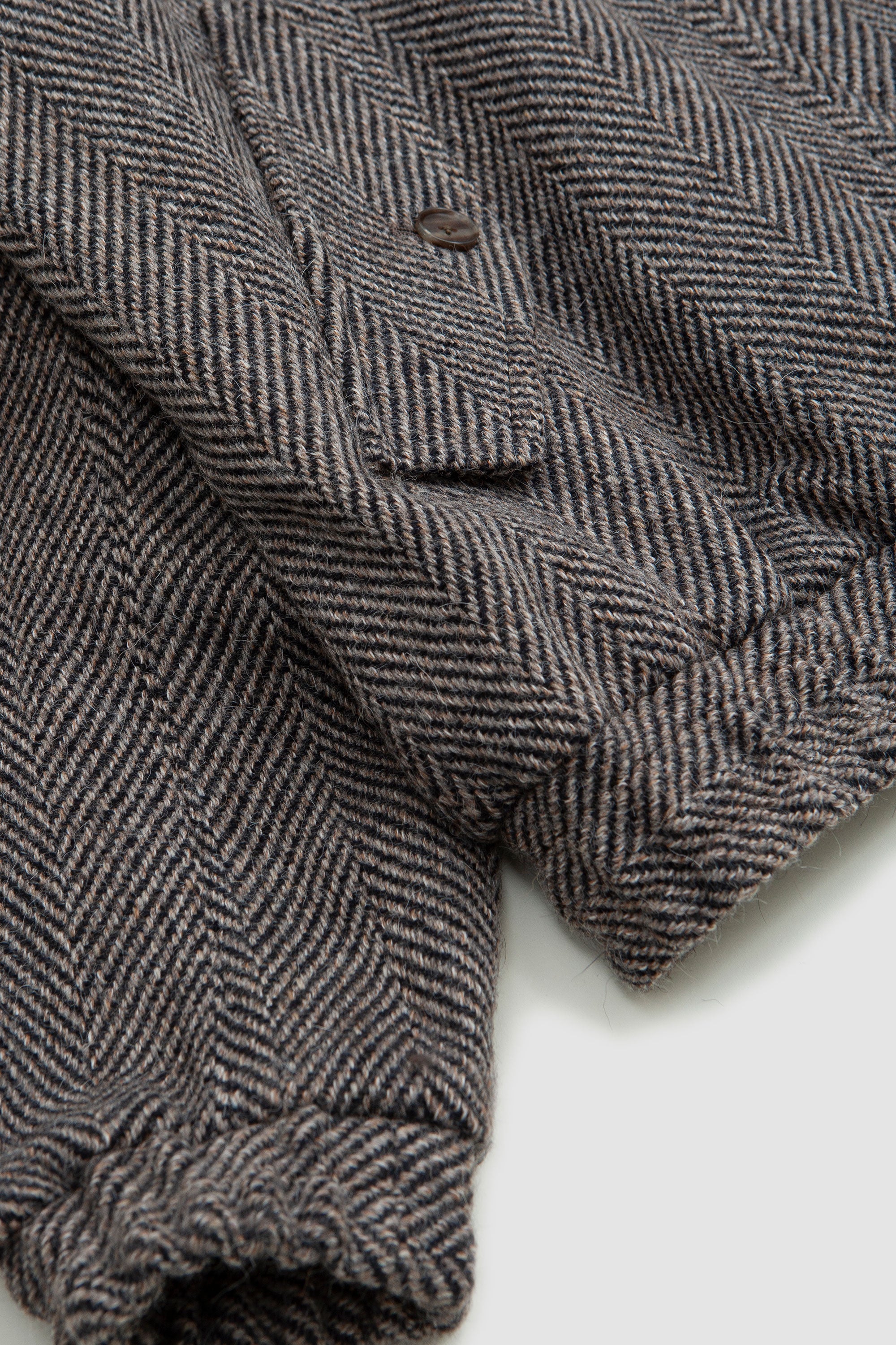 SPORTIVO [Lama shetland wool tweed zip blouson khaki]