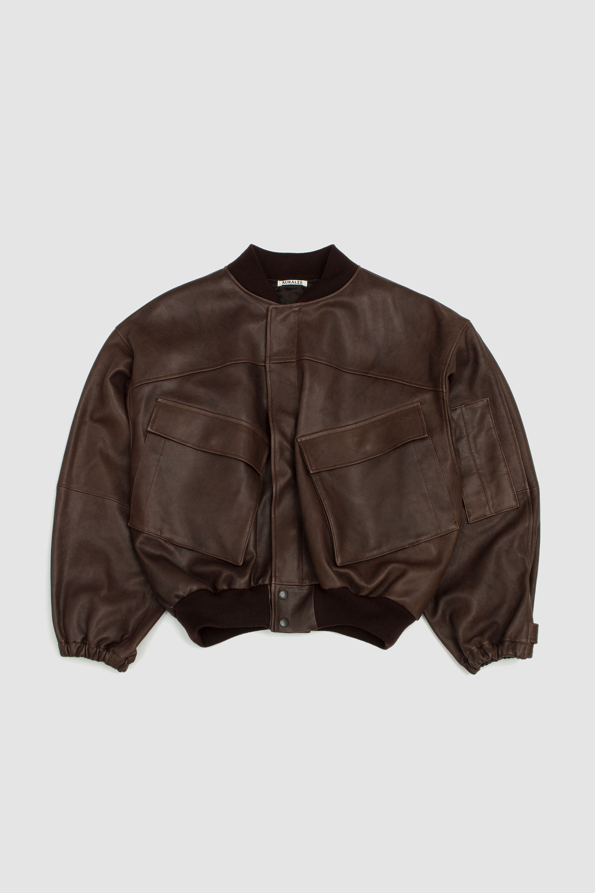 Lamb Leather Flight Blouson Brown