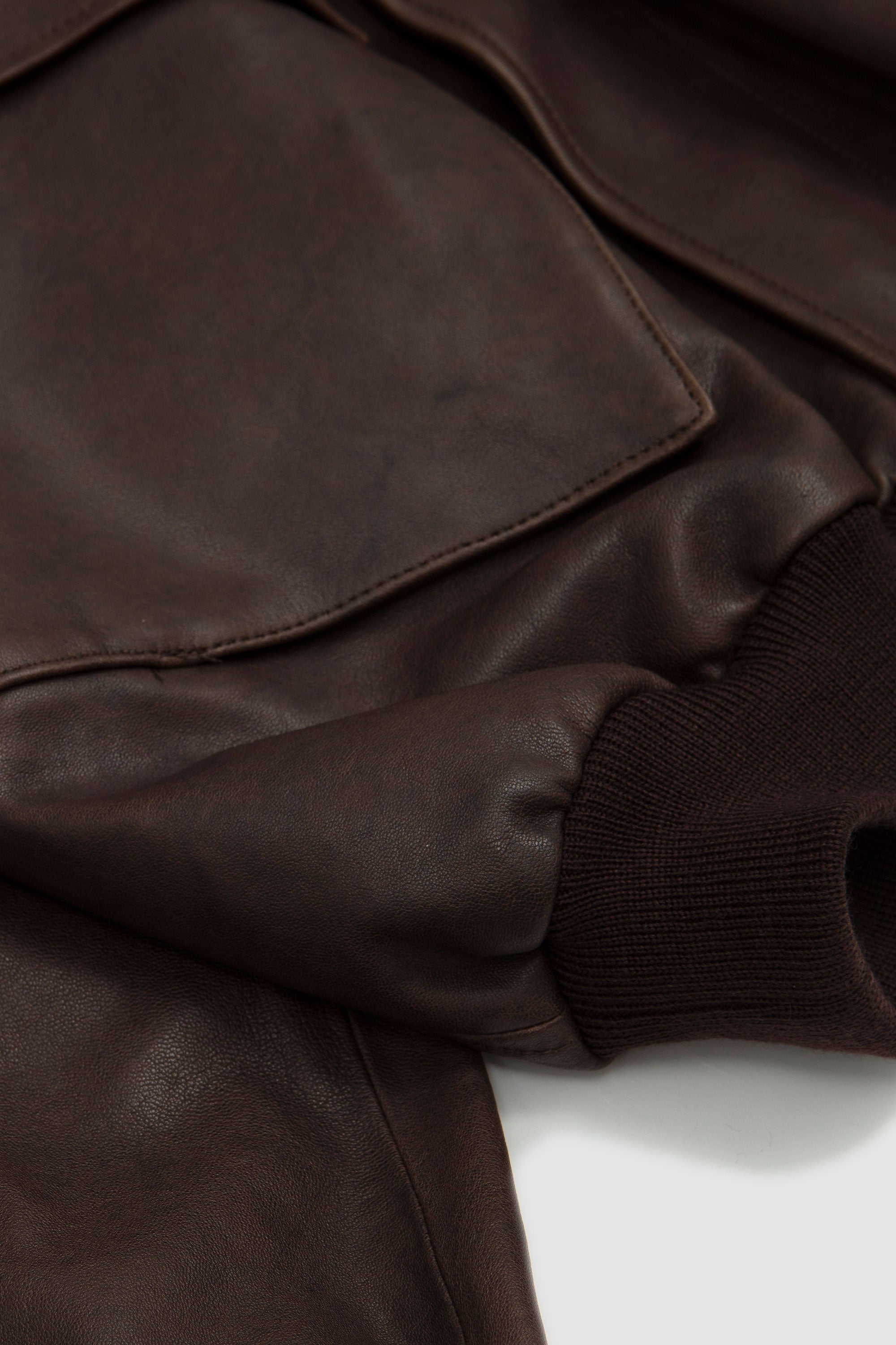 Lamb Leather Flight Blouson Brown