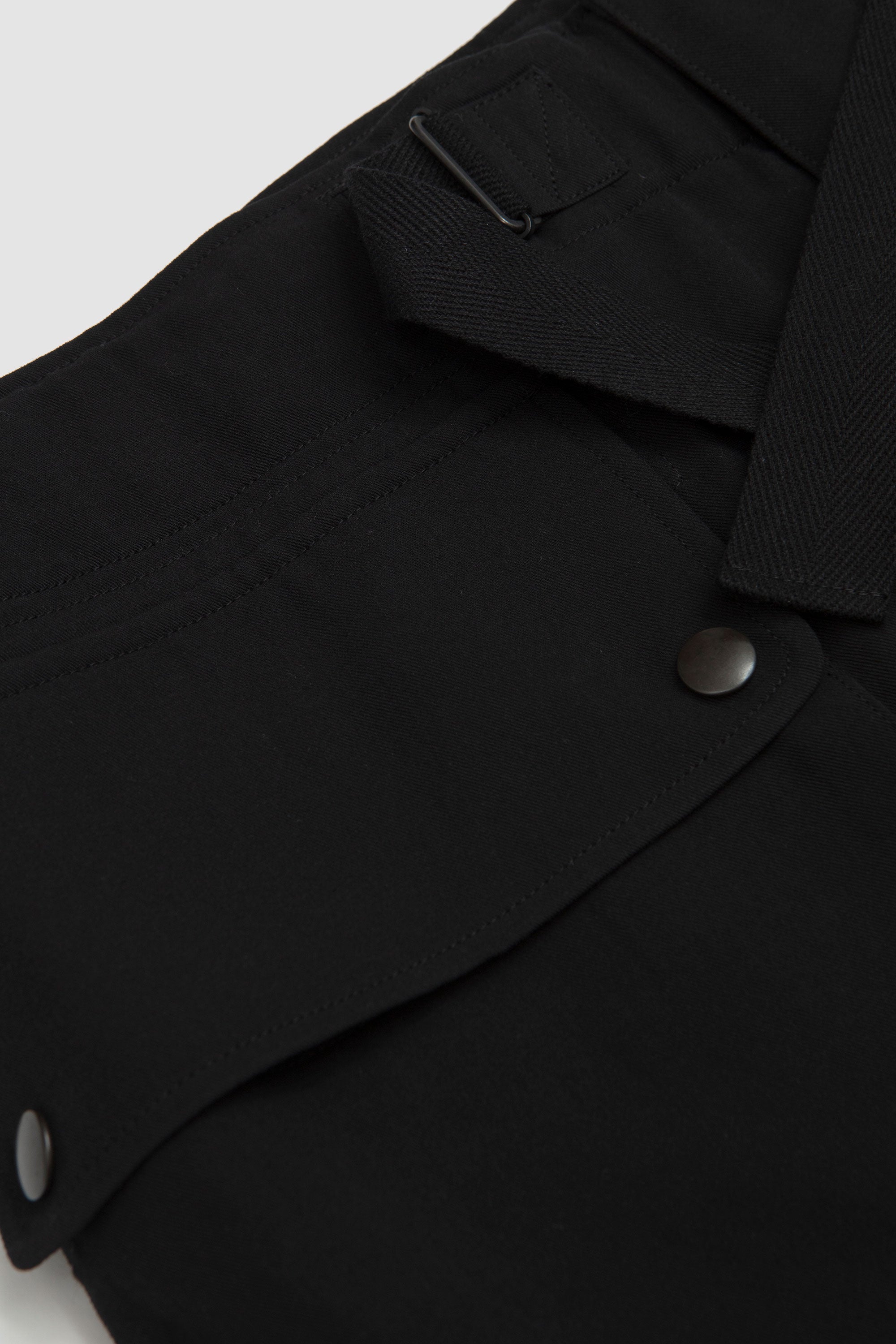 Light Cotton Wool Viyella Cargo Pants Black