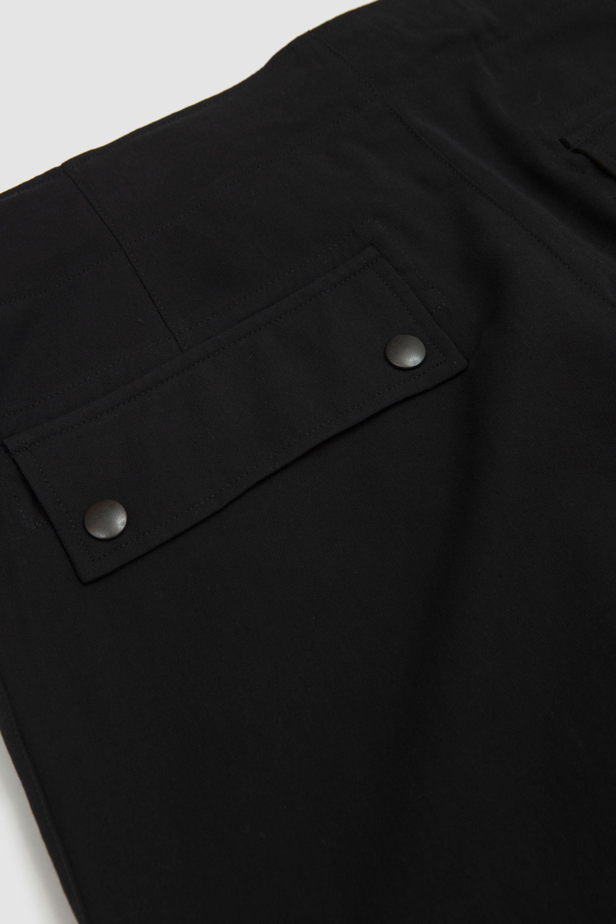 Light Cotton Wool Viyella Cargo Pants Black