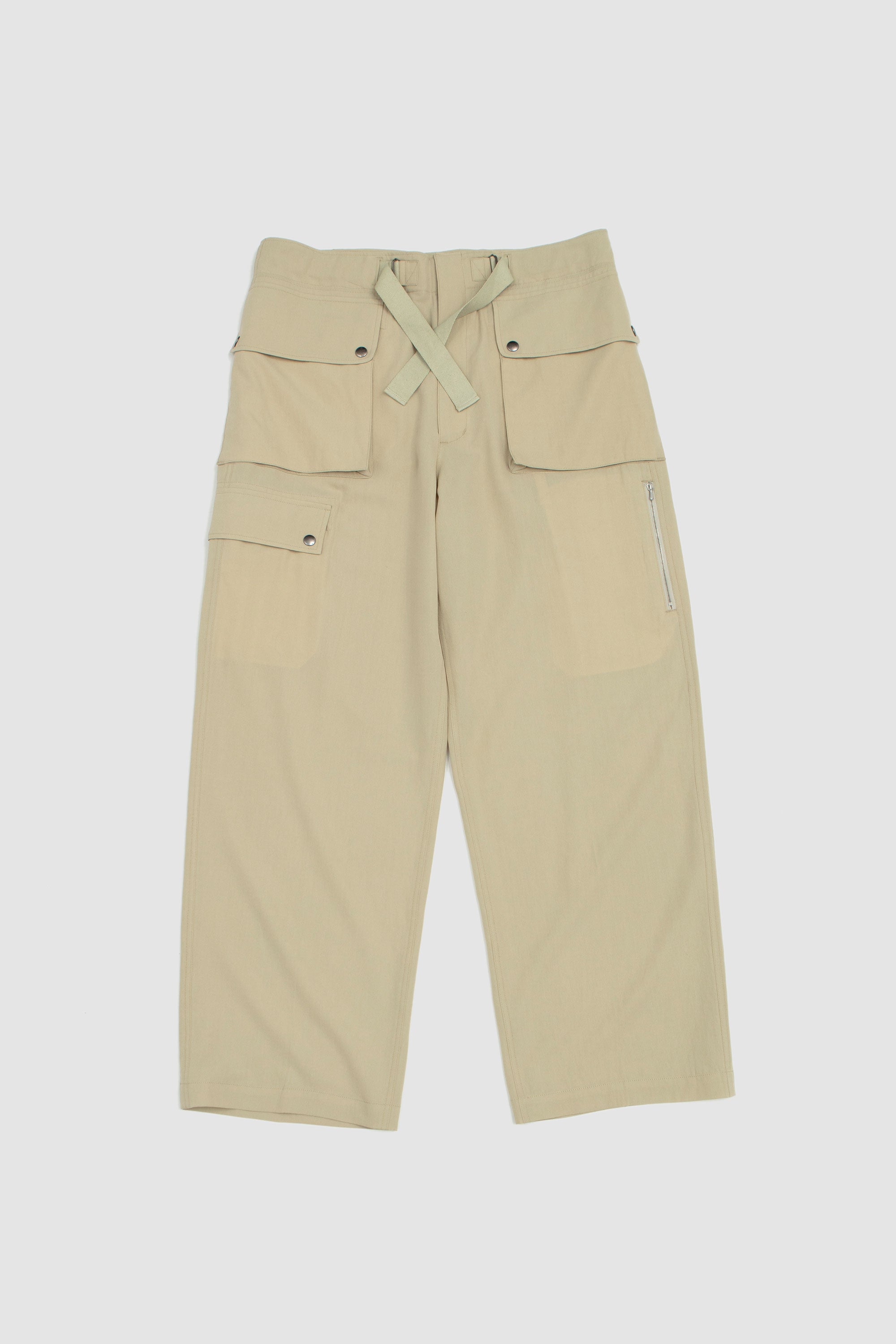 Light Cotton Wool Viyella Cargo Pants Light Khaki_1