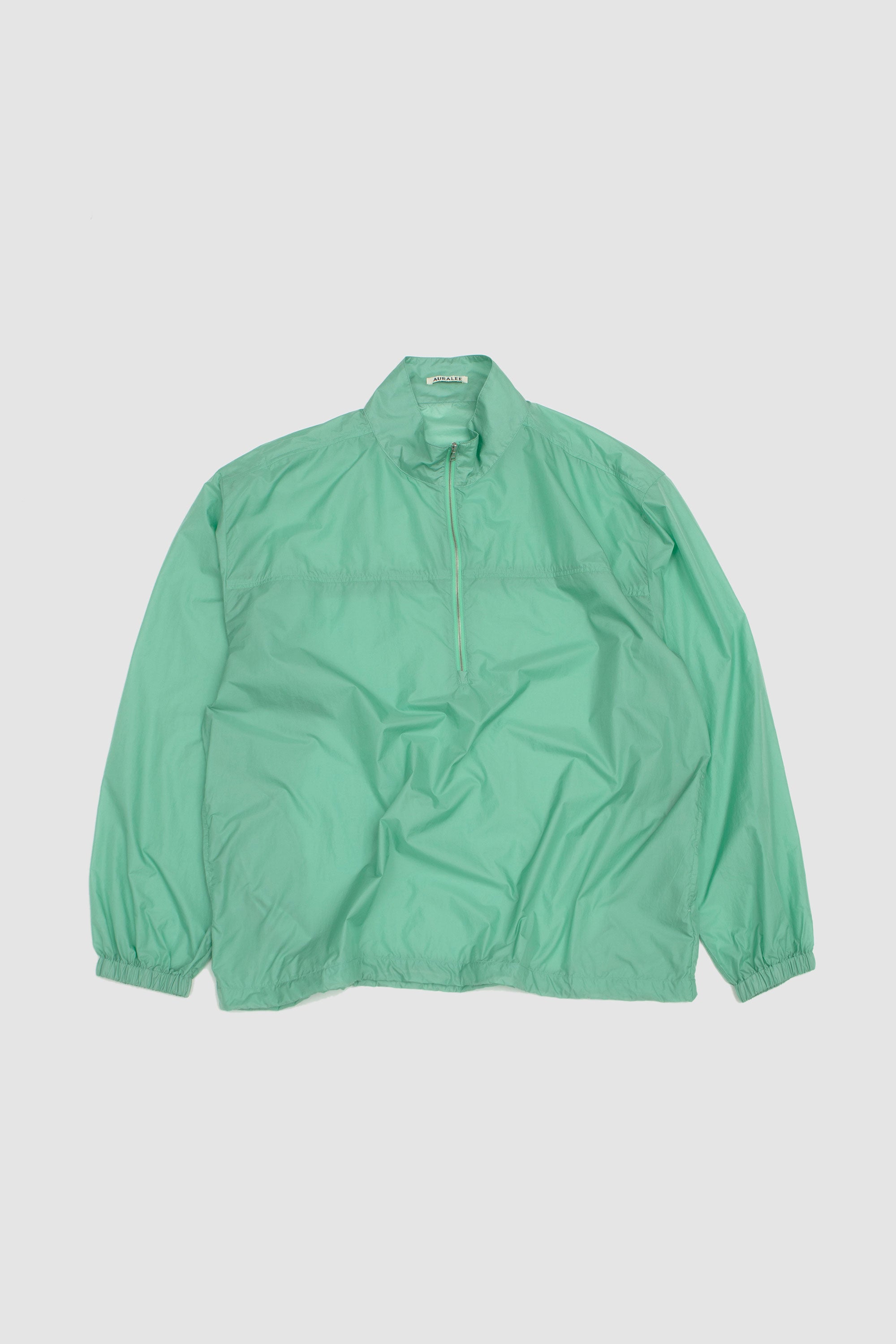 Light Sheer Nylon Hal Zip Pull Over Jade Green_1
