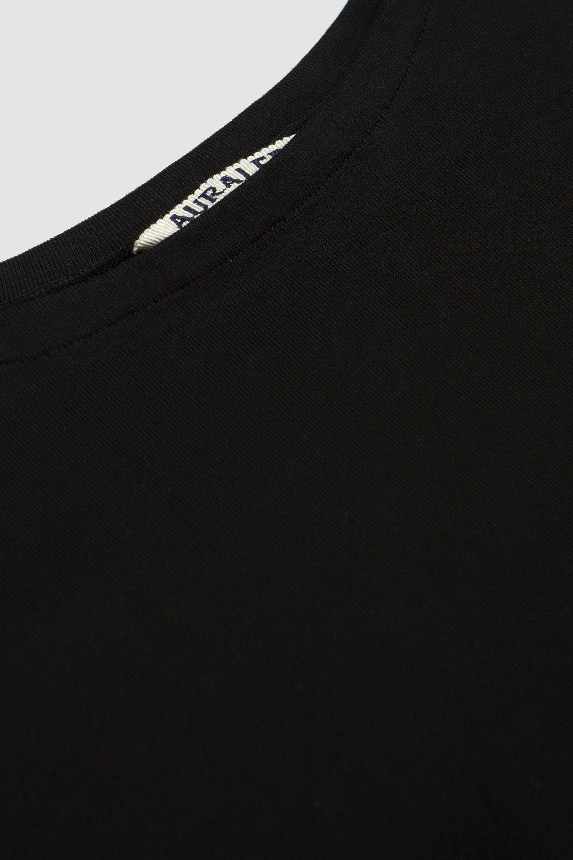 Luster Plaiting Boat Neck Tee Black_2
