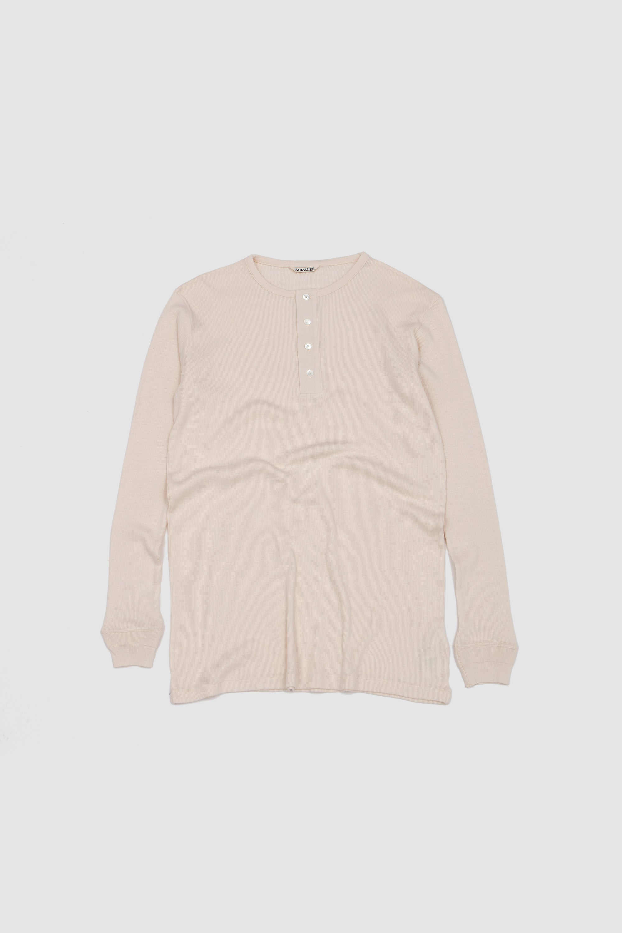 Organic Soft Rib Henley Neck P/O Ivory