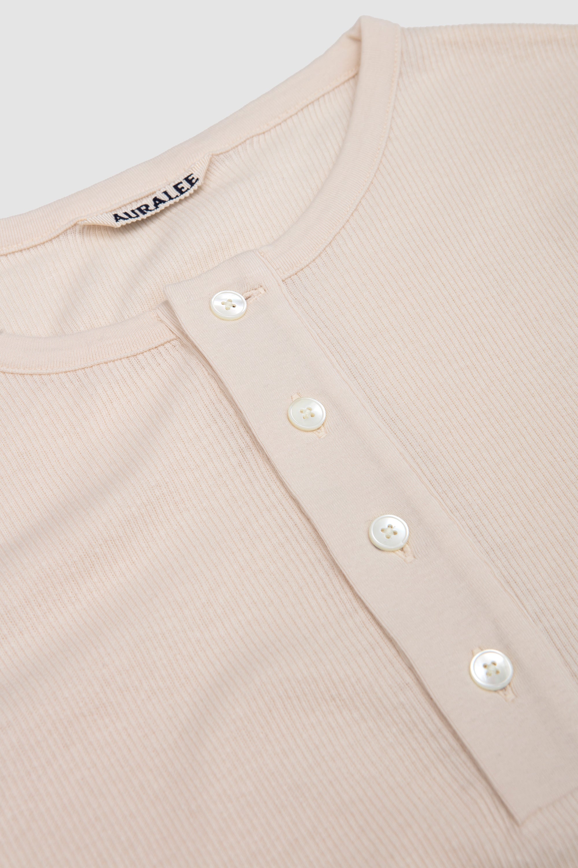 SPORTIVO [Organic soft rib henley neck p/o ivory]