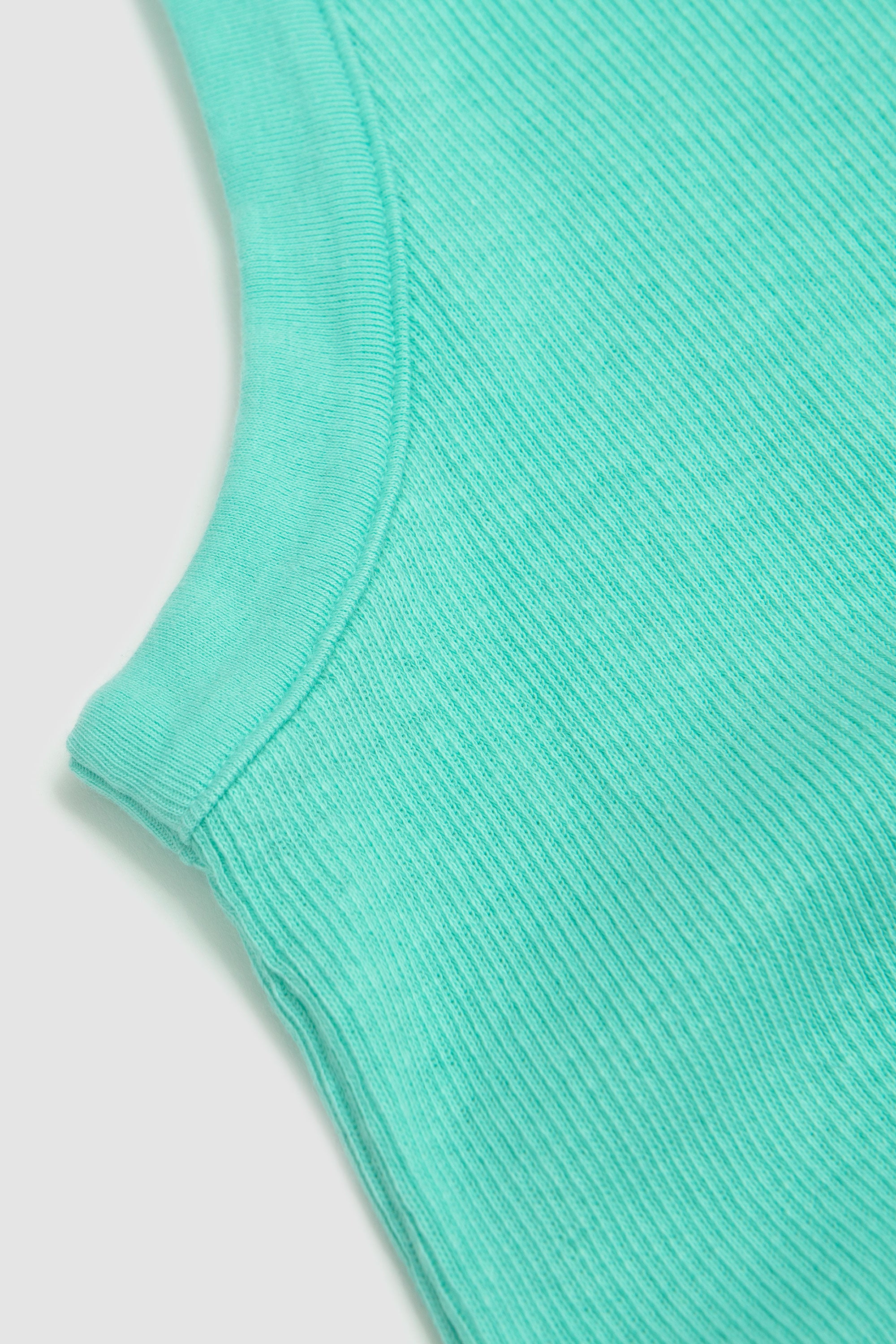 Organic Soft Rib Tank Top Aqua Green
