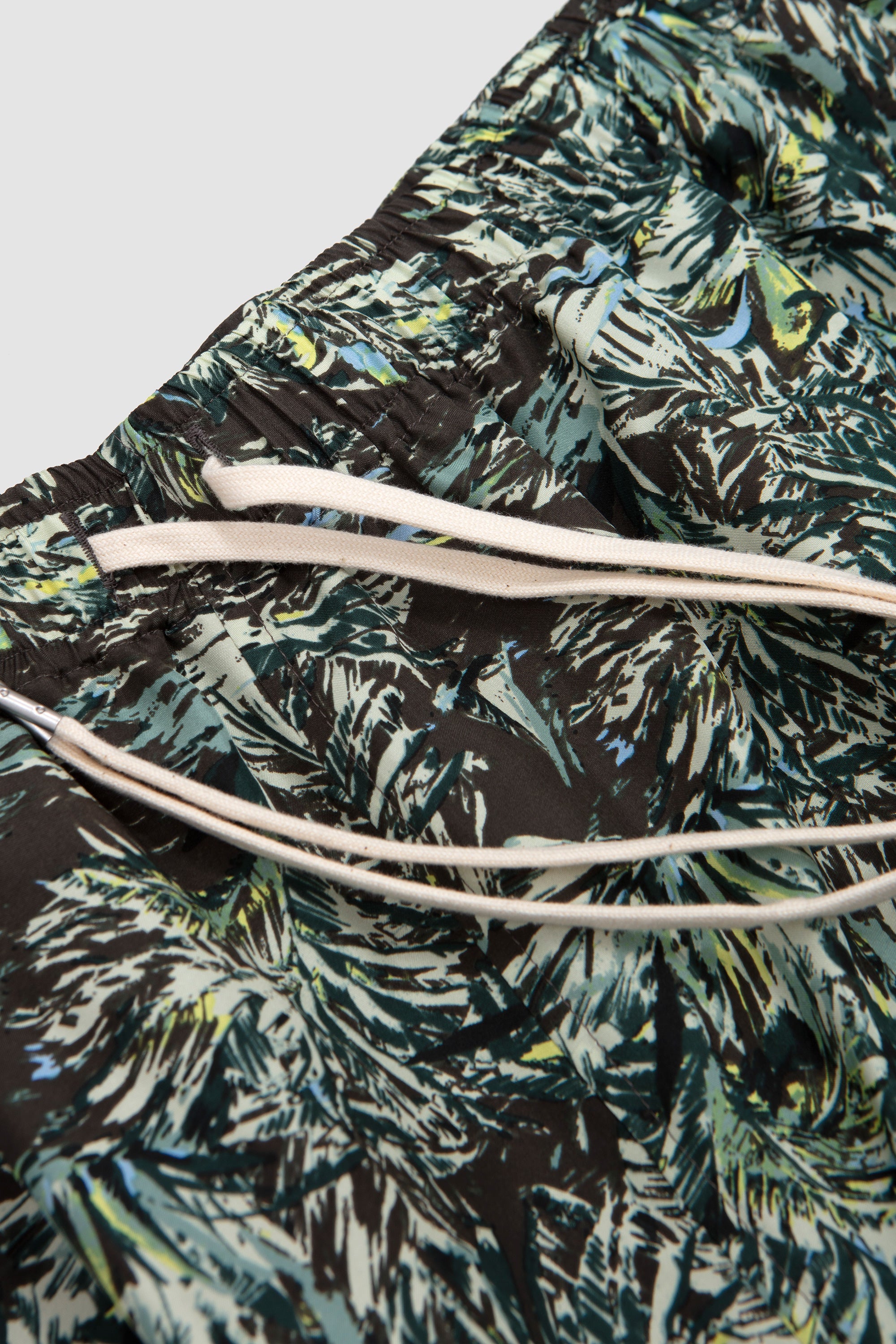 Printed Airy Silk Shorts Dark Brown